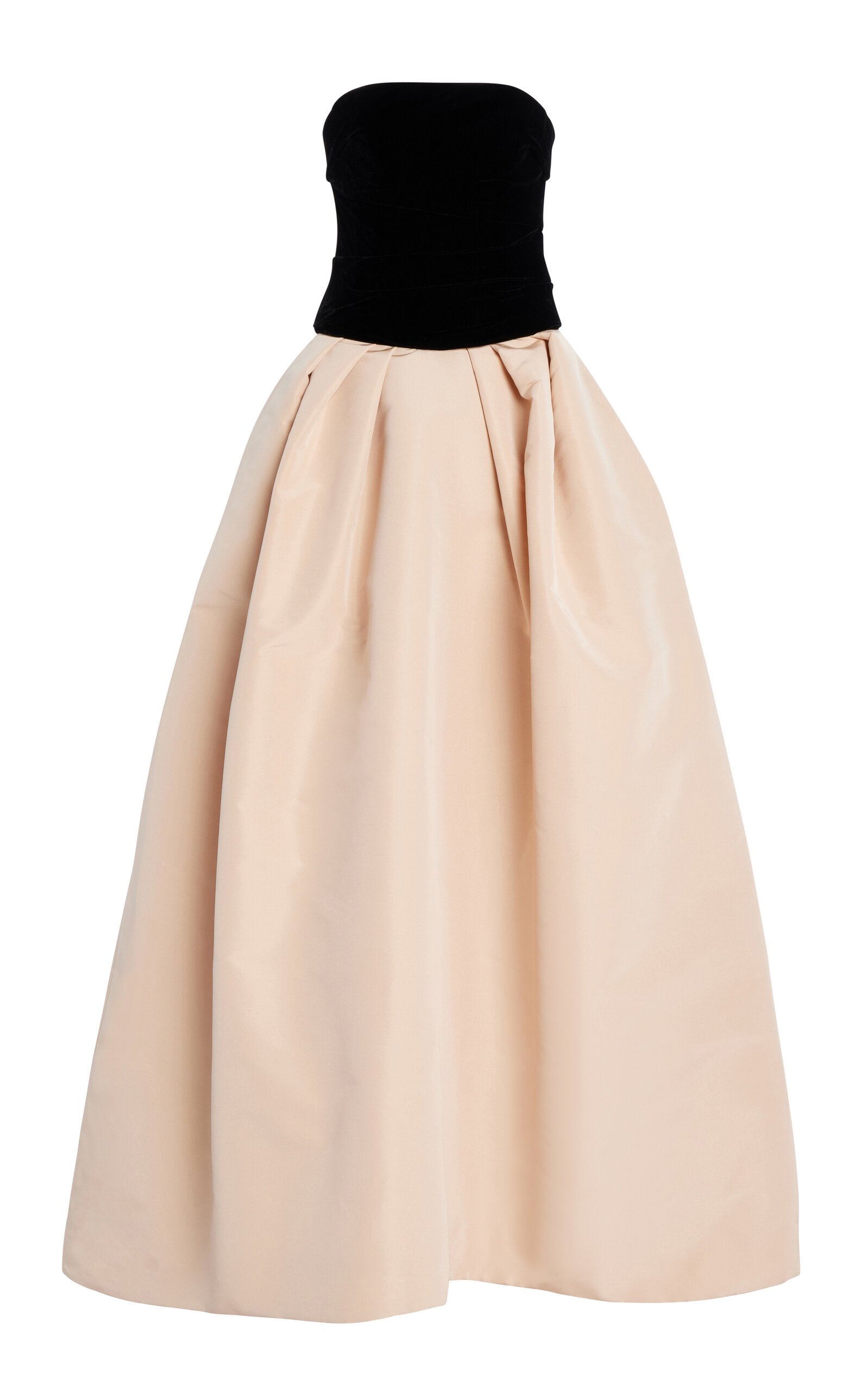 Monique Lhuillier Contrast-Panel Silk Gown