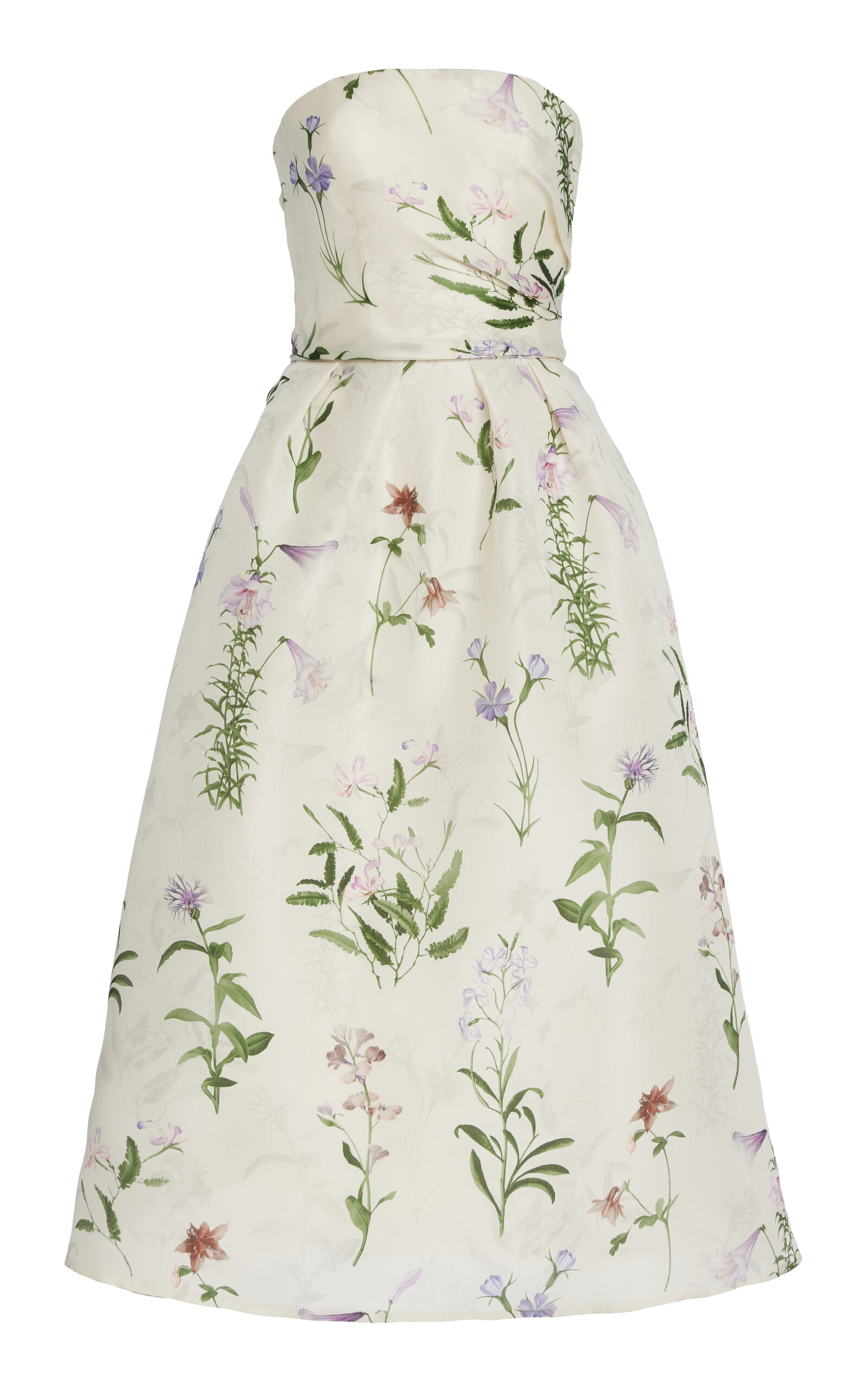 Monique Lhuillier Printed Silk Midi Dress