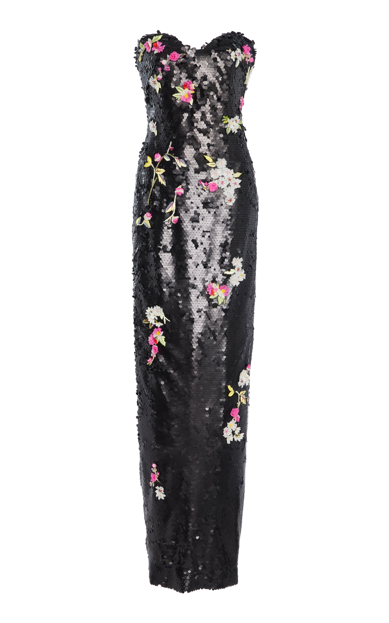 Monique Lhuillier Sequined Column Gown