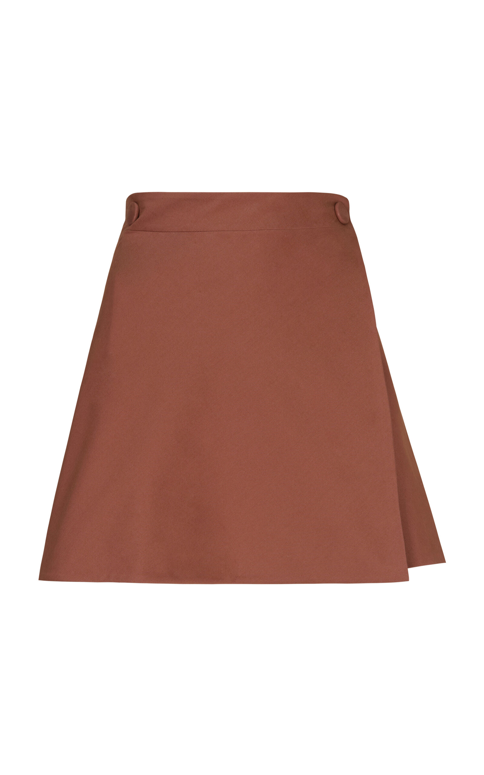 MARIA ELENA VILLAMIL Pliegue Cotton Mini Skirt - Bronze