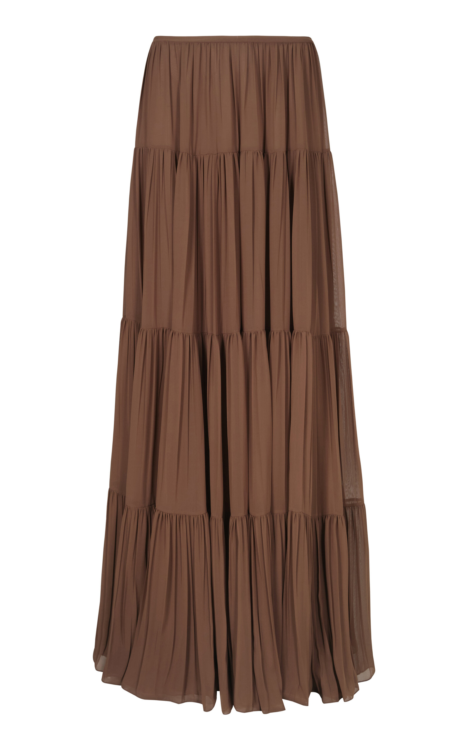 MARIA ELENA VILLAMIL Eterea Layered Maxi Skirt - Brown