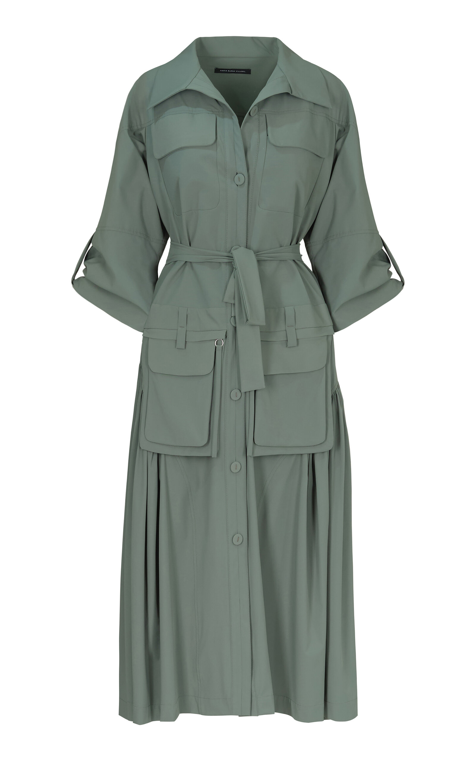 MARIA ELENA VILLAMIL SUPERFICIE CARGO MIDI DRESS