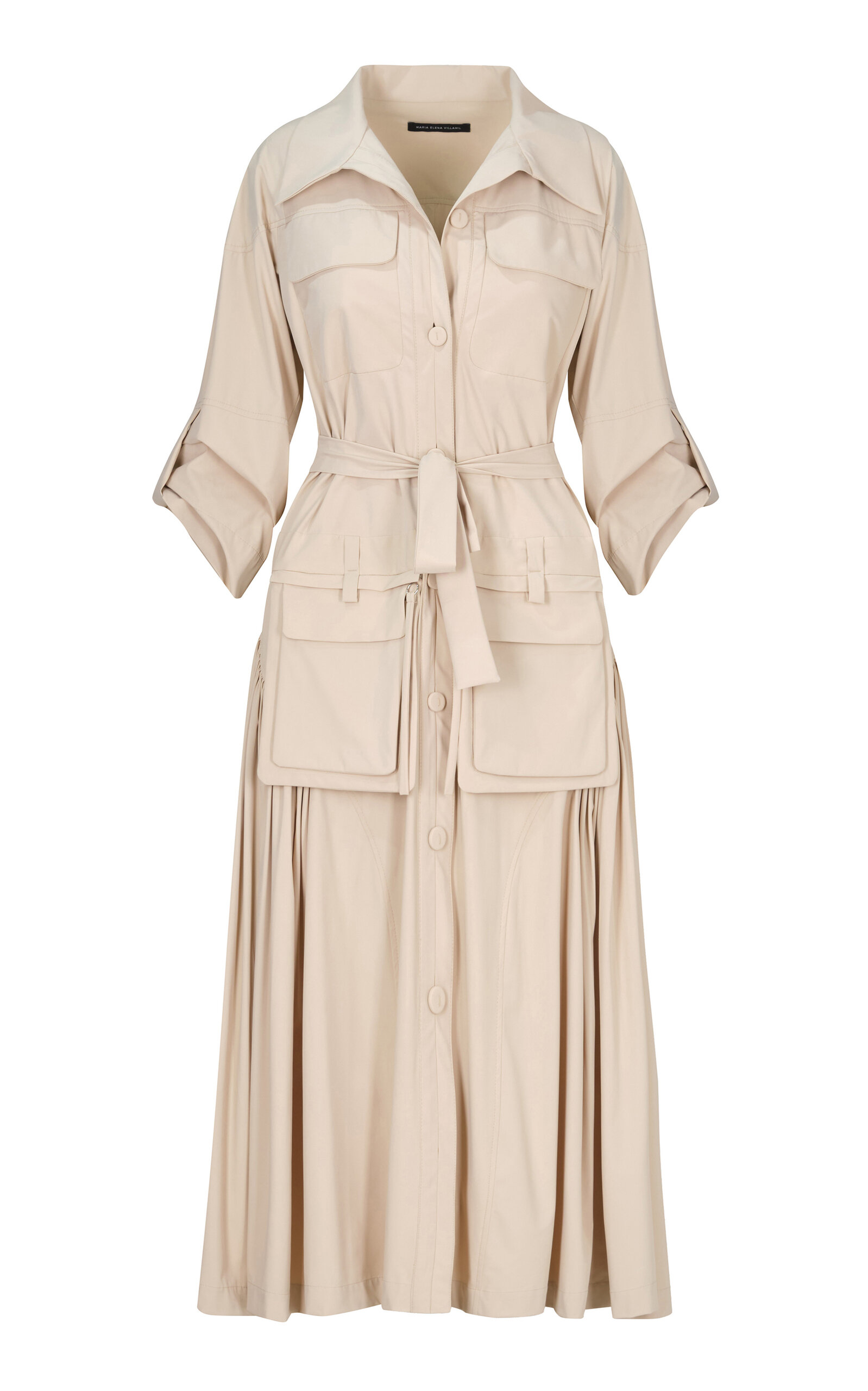 MARIA ELENA VILLAMIL SUPERFICIE CARGO MIDI DRESS