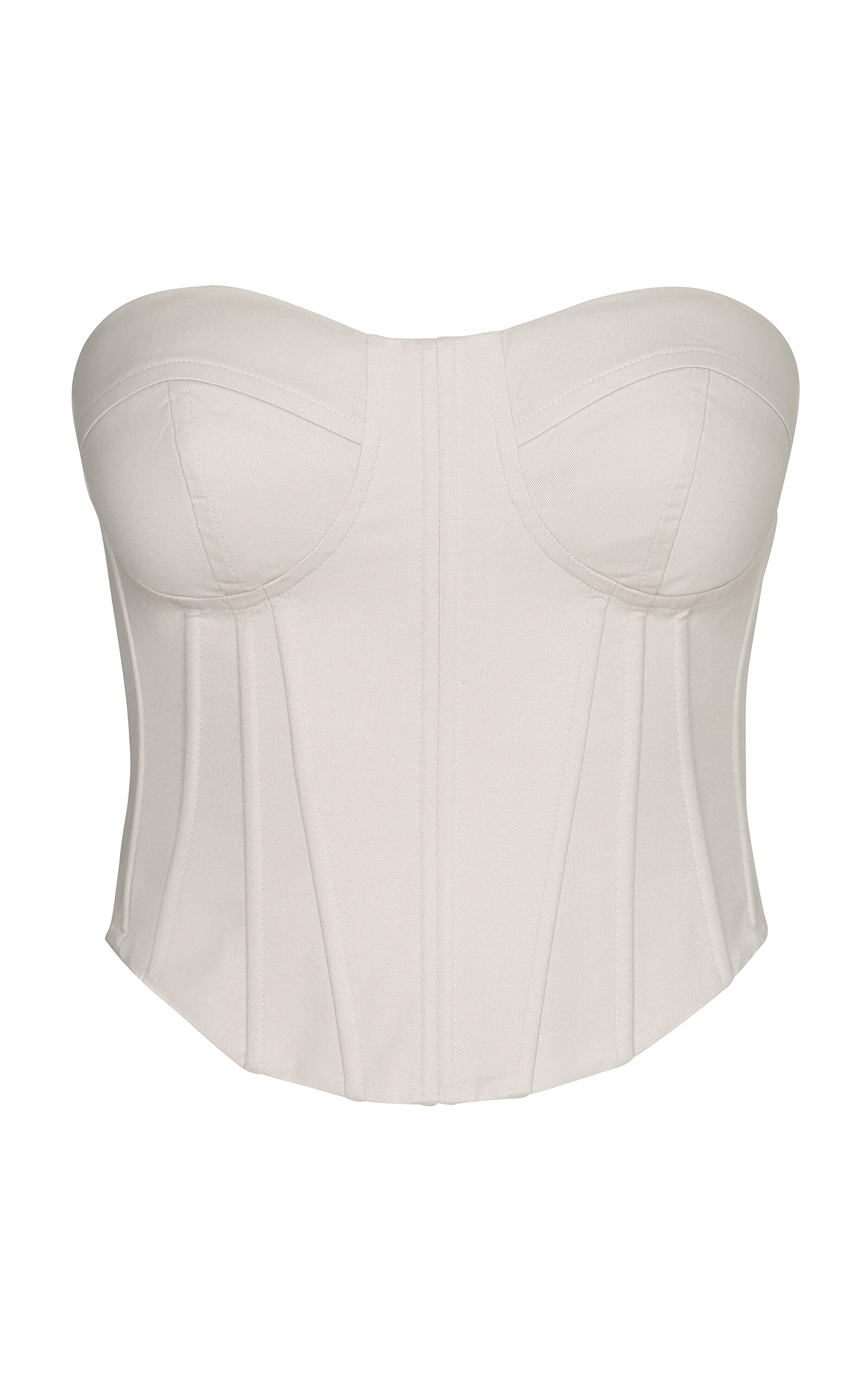 MARIA ELENA VILLAMIL Rastro Corset Cotton Top - Light Grey
