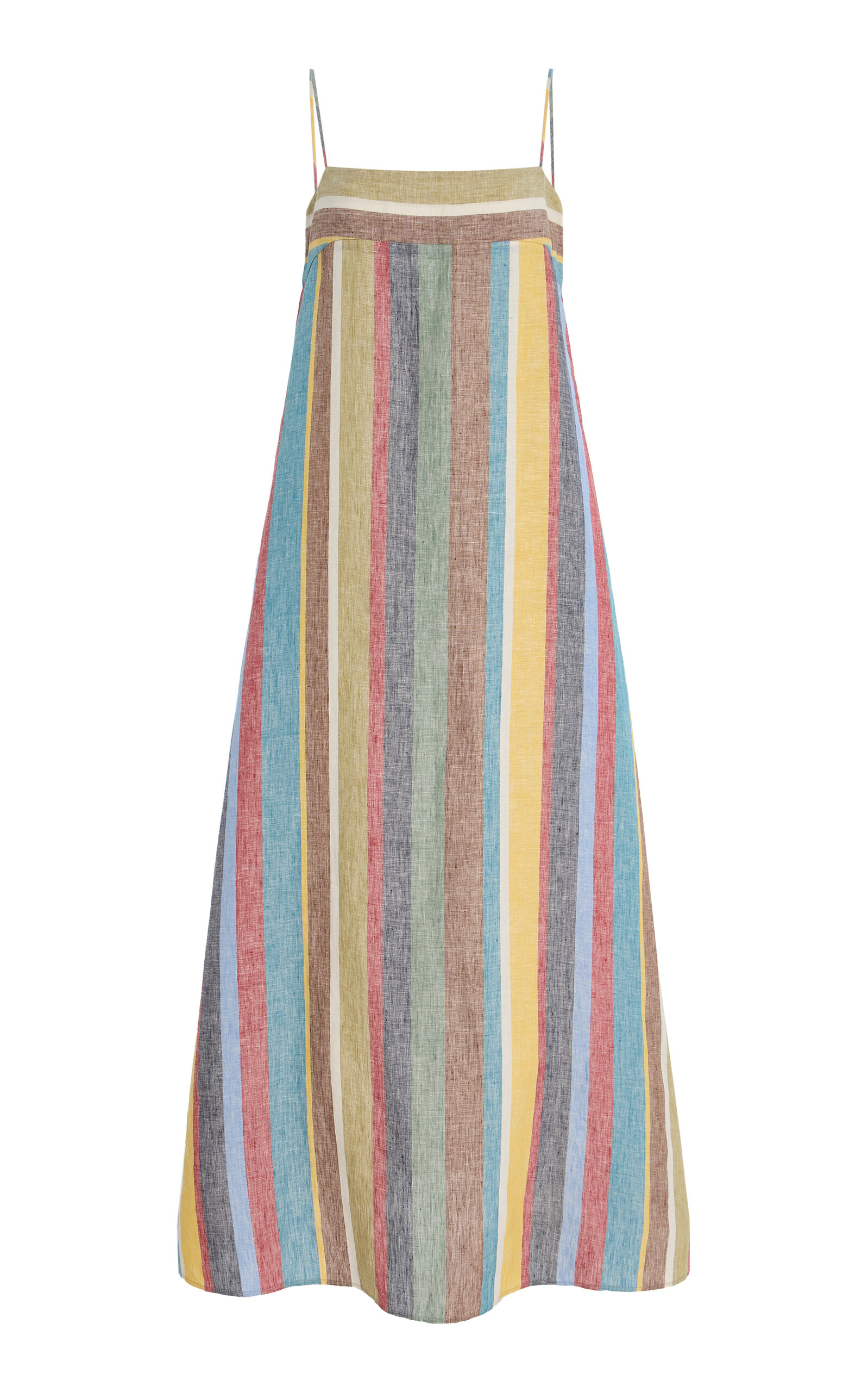 Staud Laura Stripe Linen Maxi Sundress