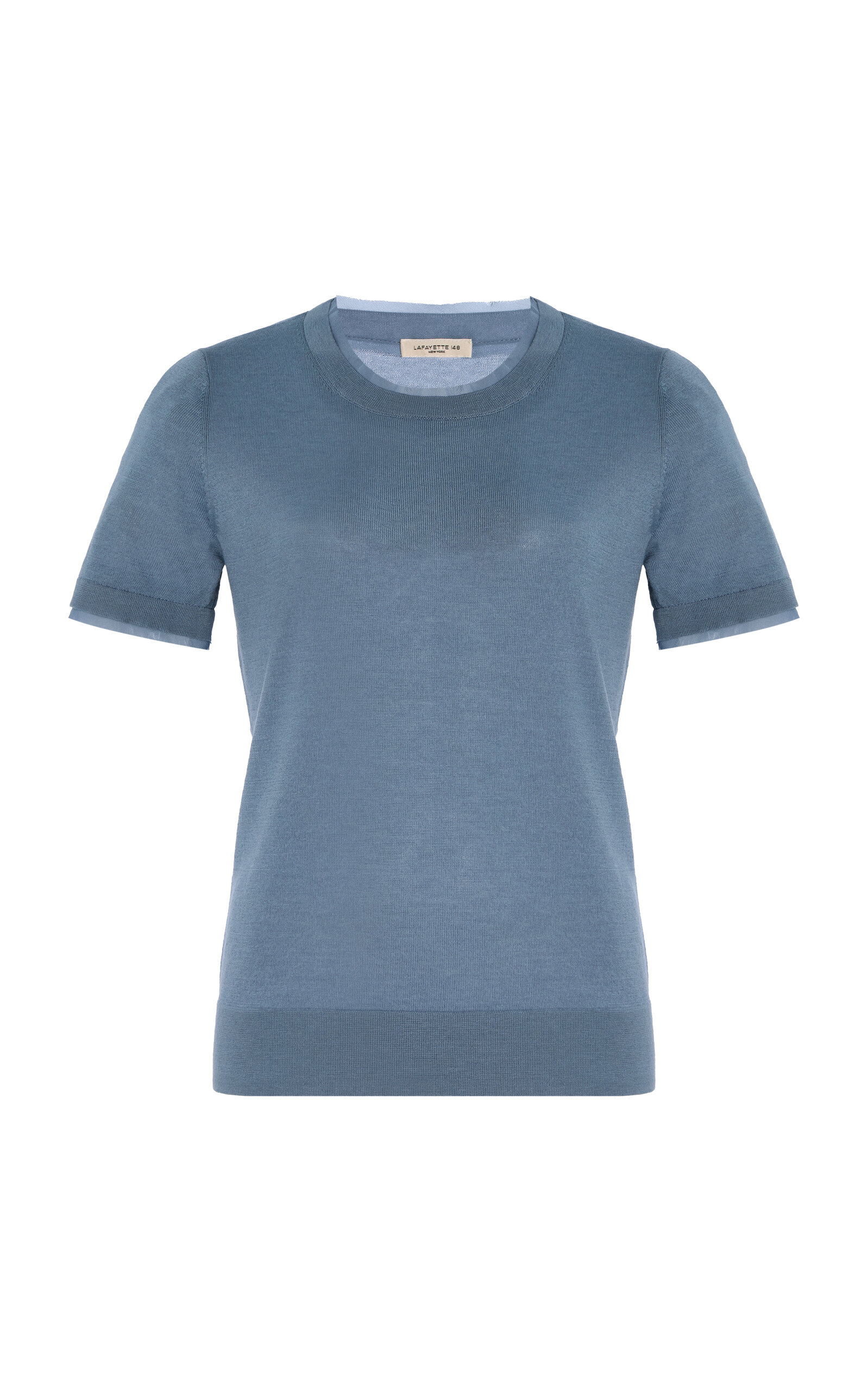 Cashmere And Silk Chiffon Trim Sweater