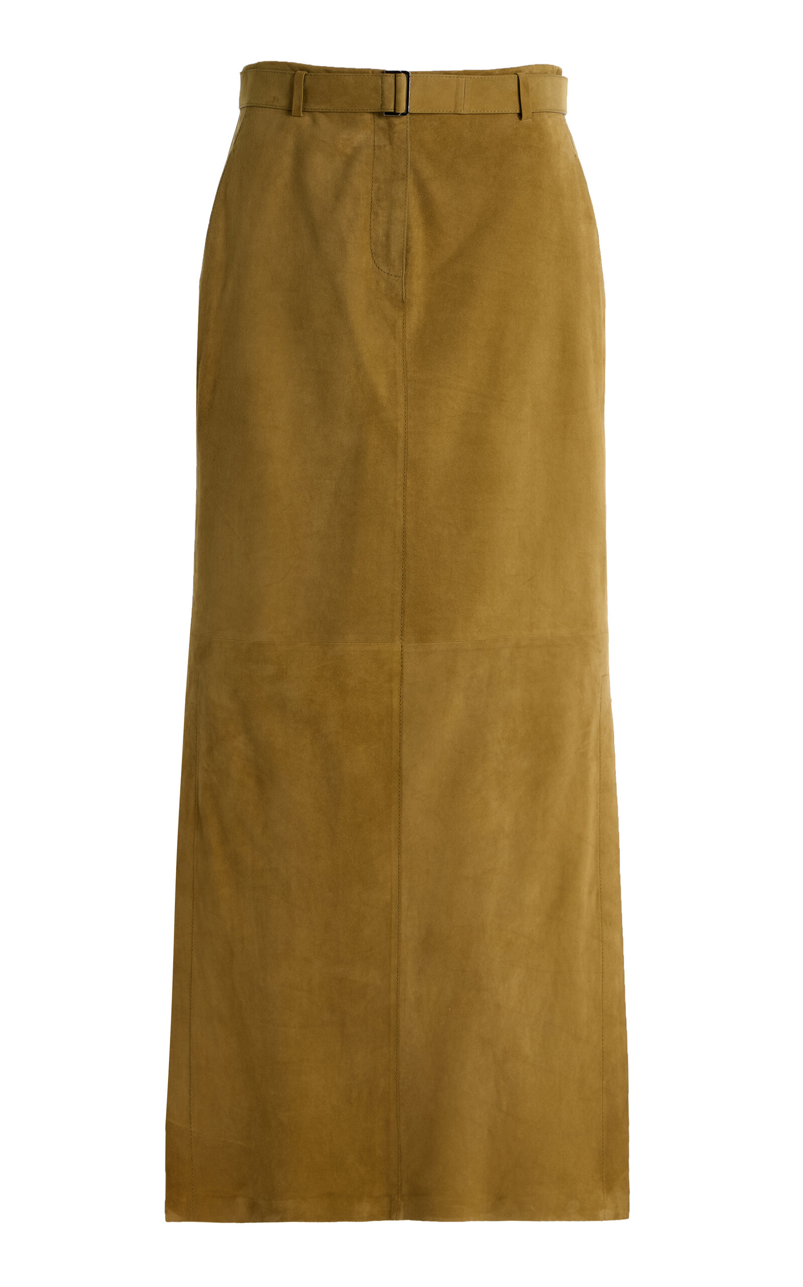 Lafayette 148 Suede Maxi Skirt - Green