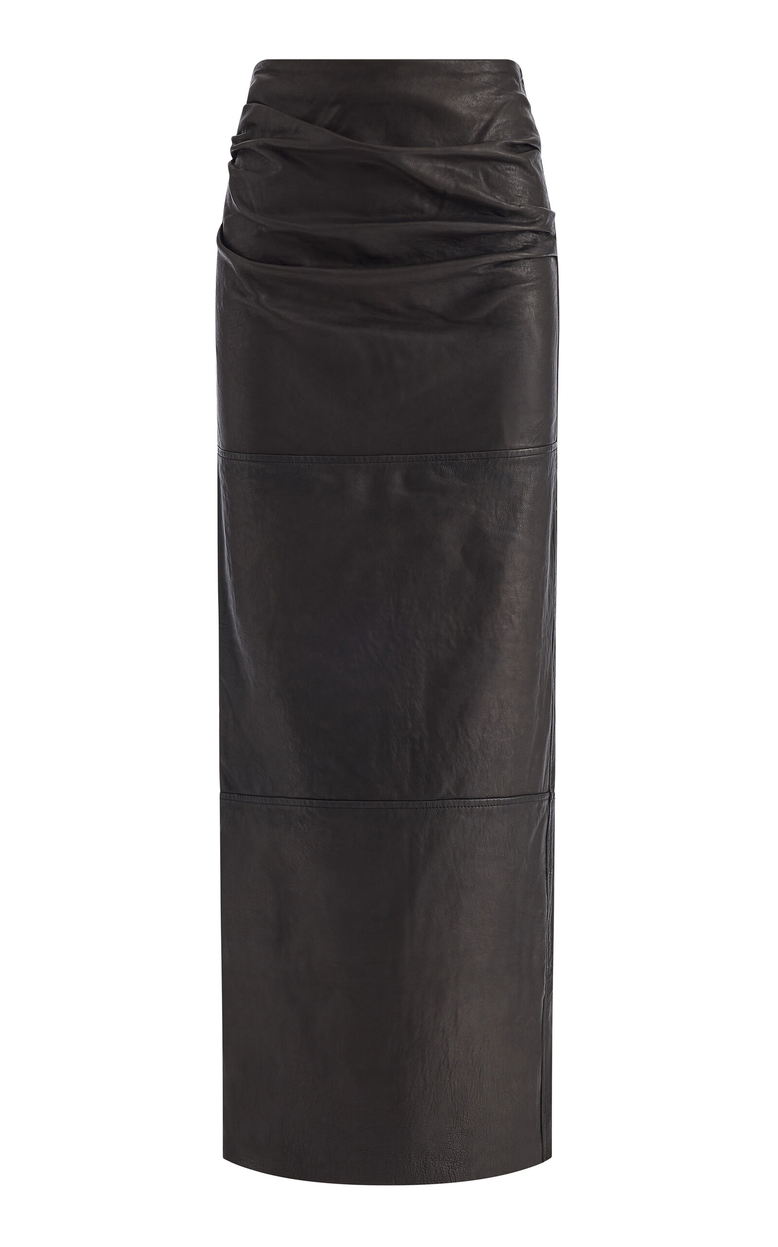 Maticevski Operate Draped Leather Maxi Skirt
