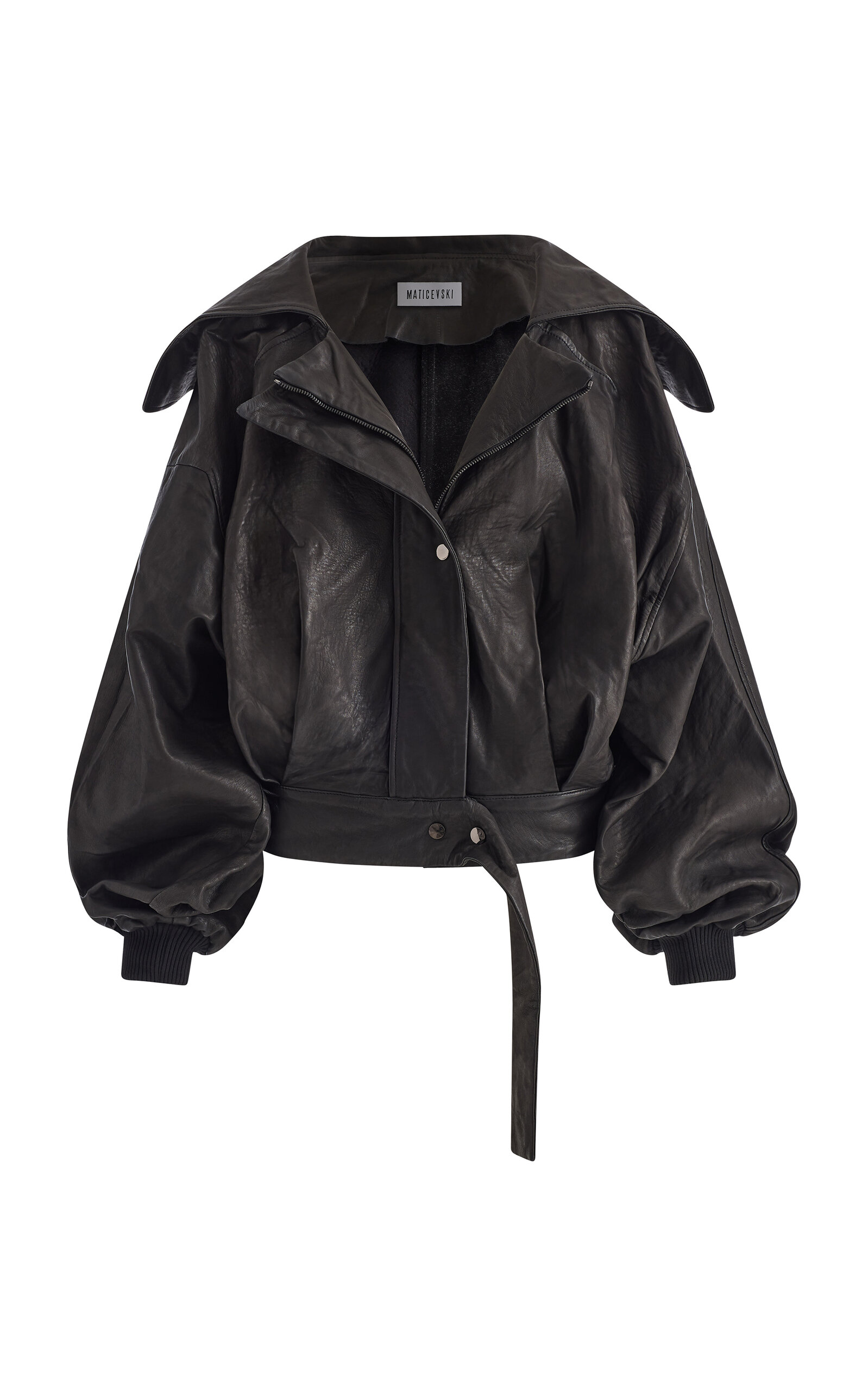 Maticevski Threshold Oversized Leather Jacket - Black