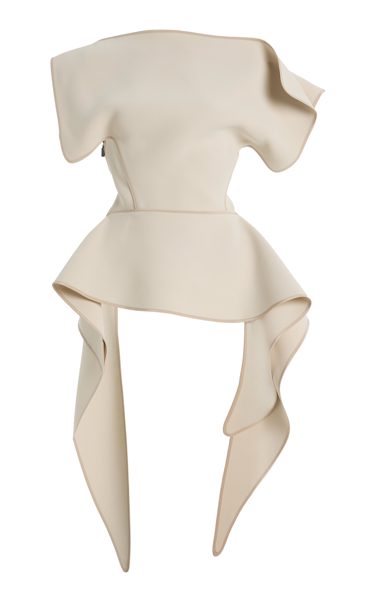 Maticevski Resolute Draped Bonded-crepe Top In Neutral