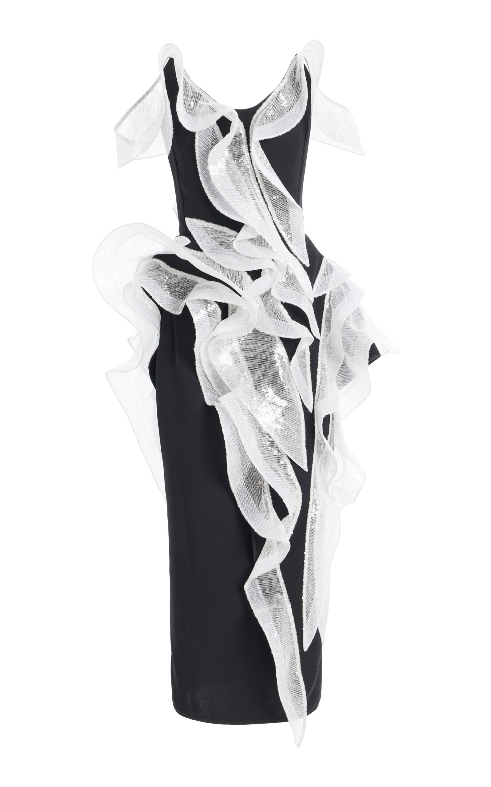 Maticevski Liora Wave Ruffled Midi Dress