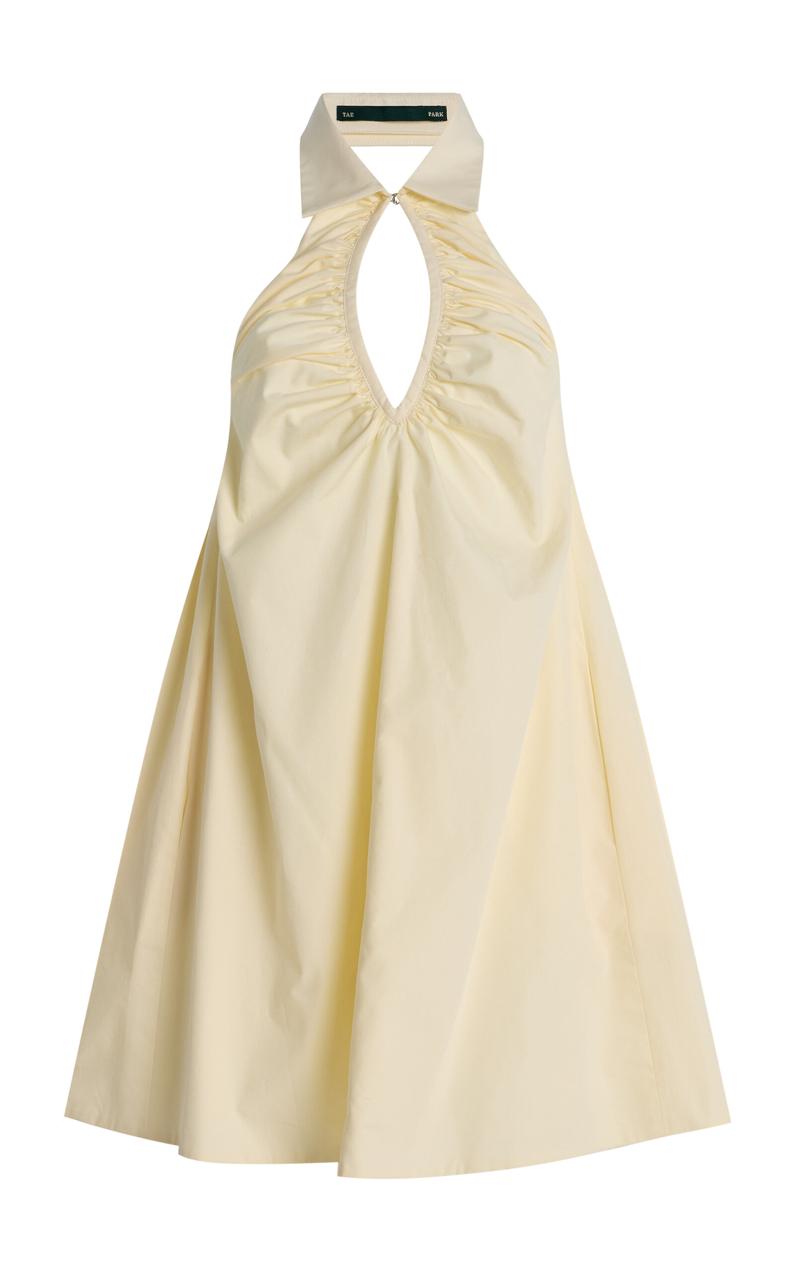 Tae Park Exclusive Ruched Cotton Mini Balloon Dress