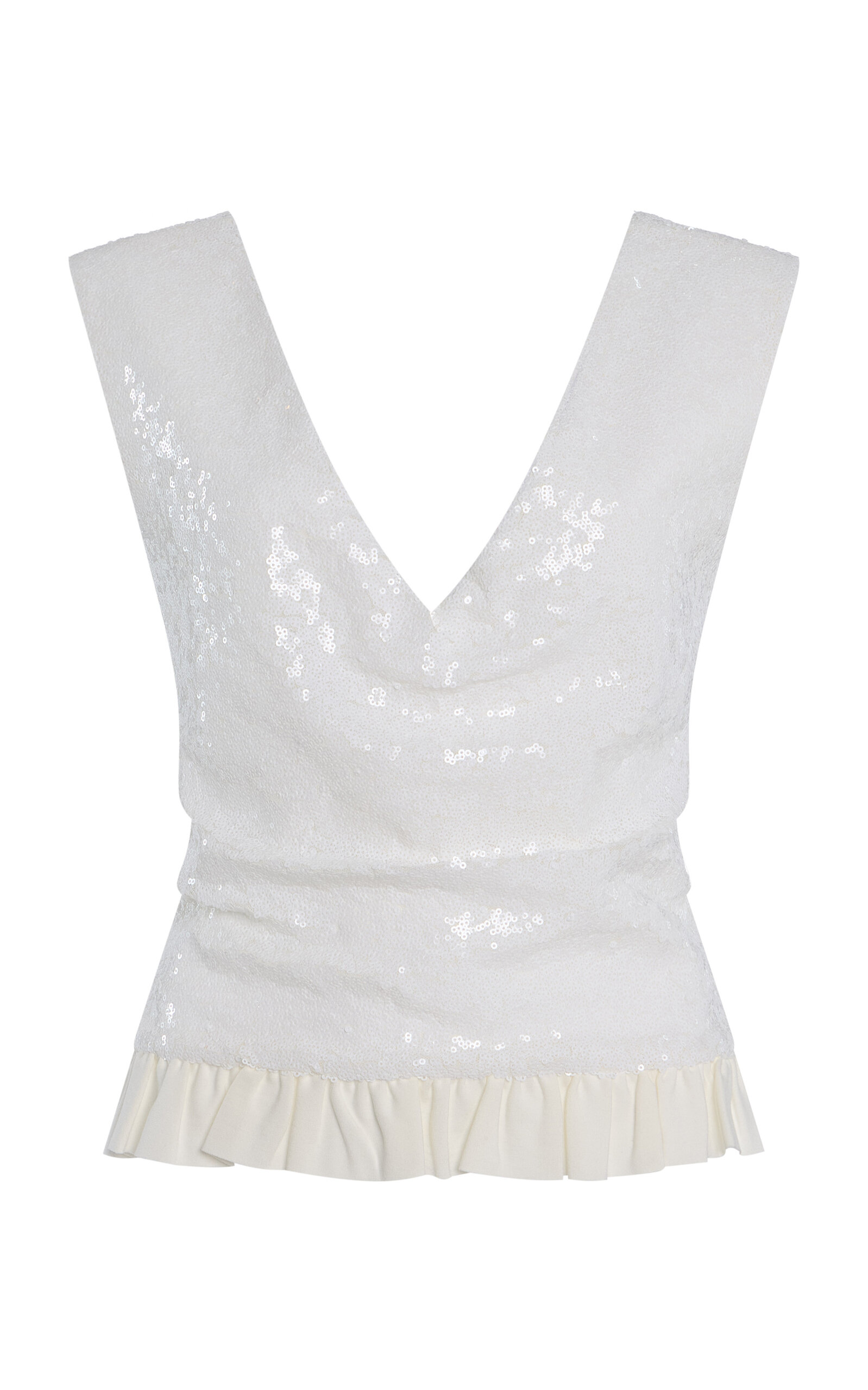 Exclusive Petal Sequined Open-Back Top