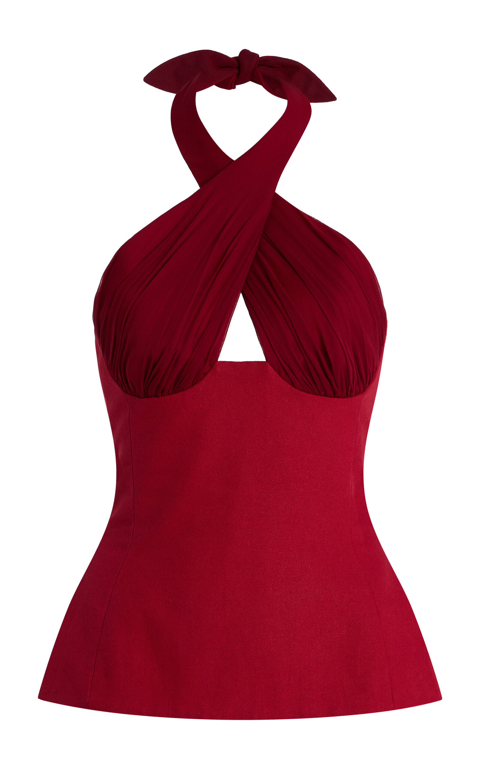 Tae Park Exclusive Sculpted Silk Halter Top