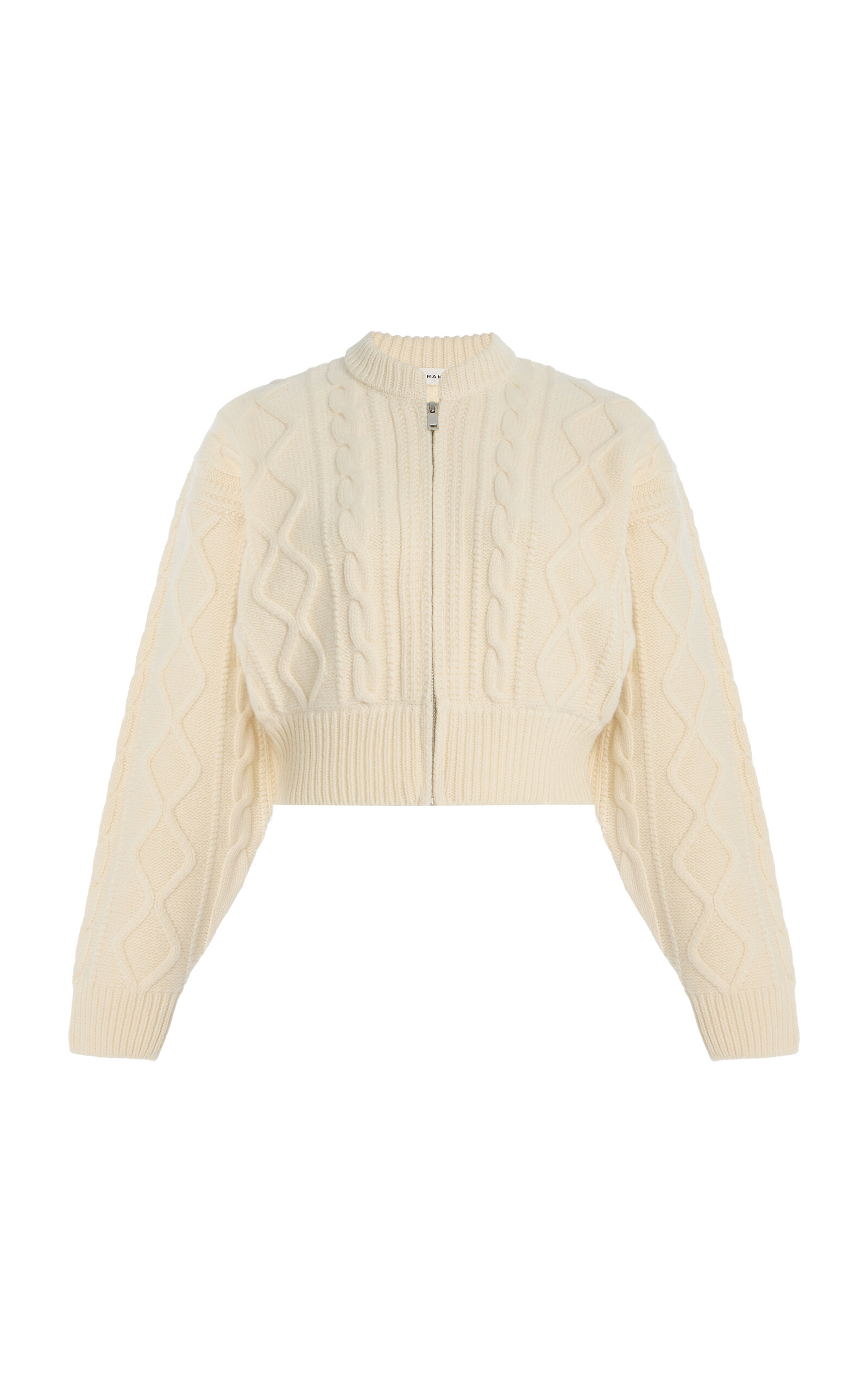 Frame The Cable Wool Cardigan In White