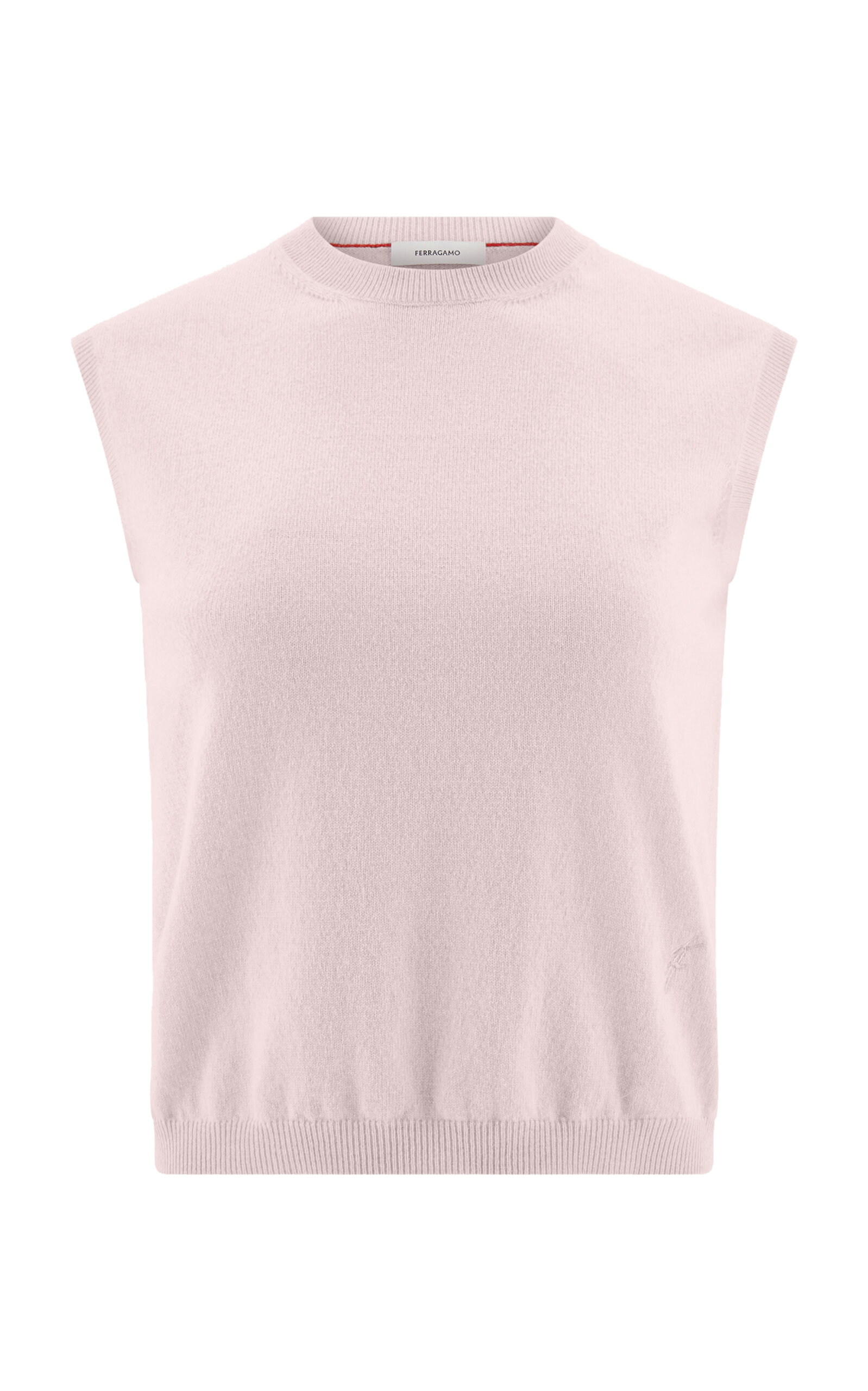 Ferragamo Sleeveless Cashmere Gilet In Pink