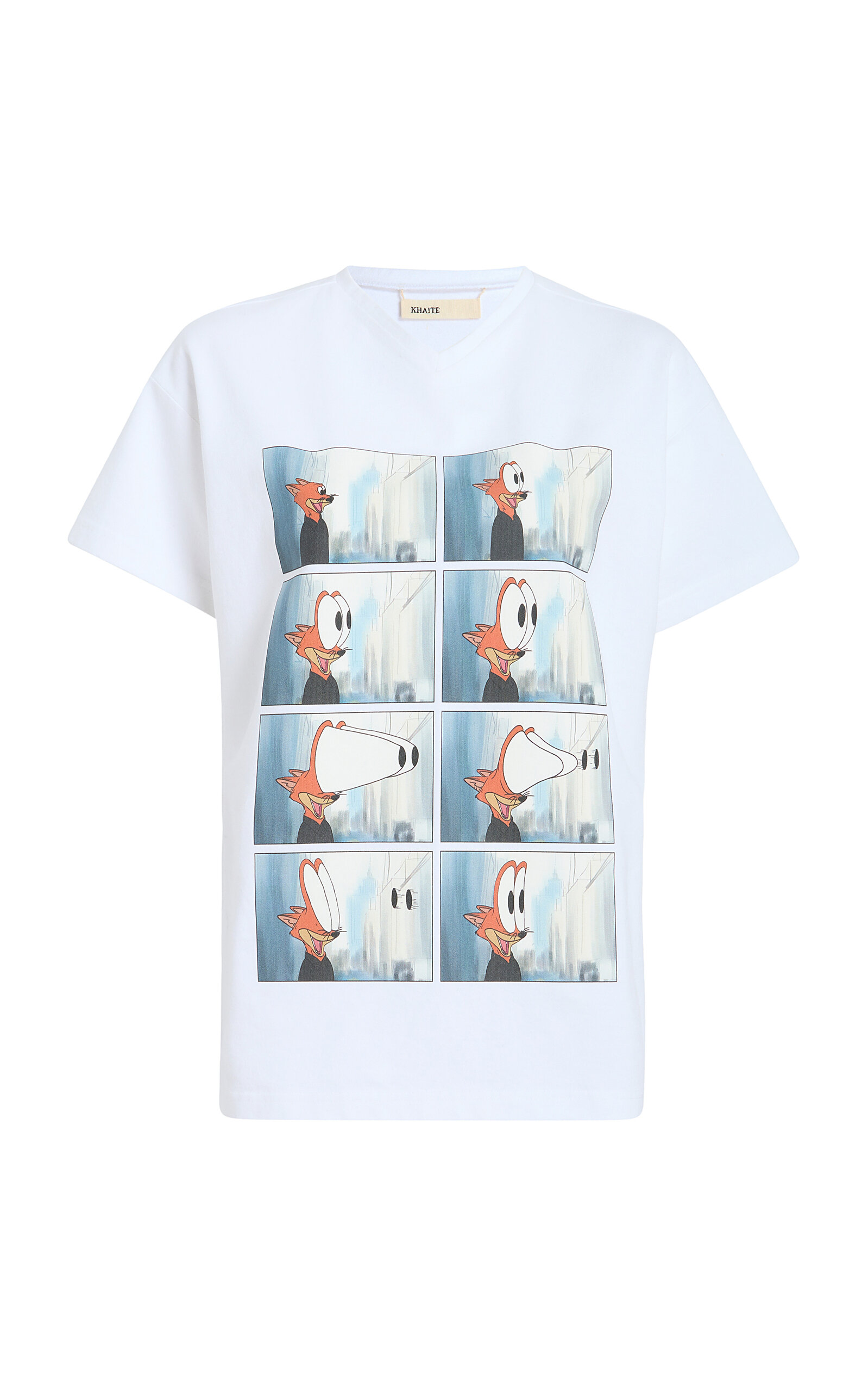 Khaite Maeve Printed Cotton-nylon Jersey T-shirt In Print