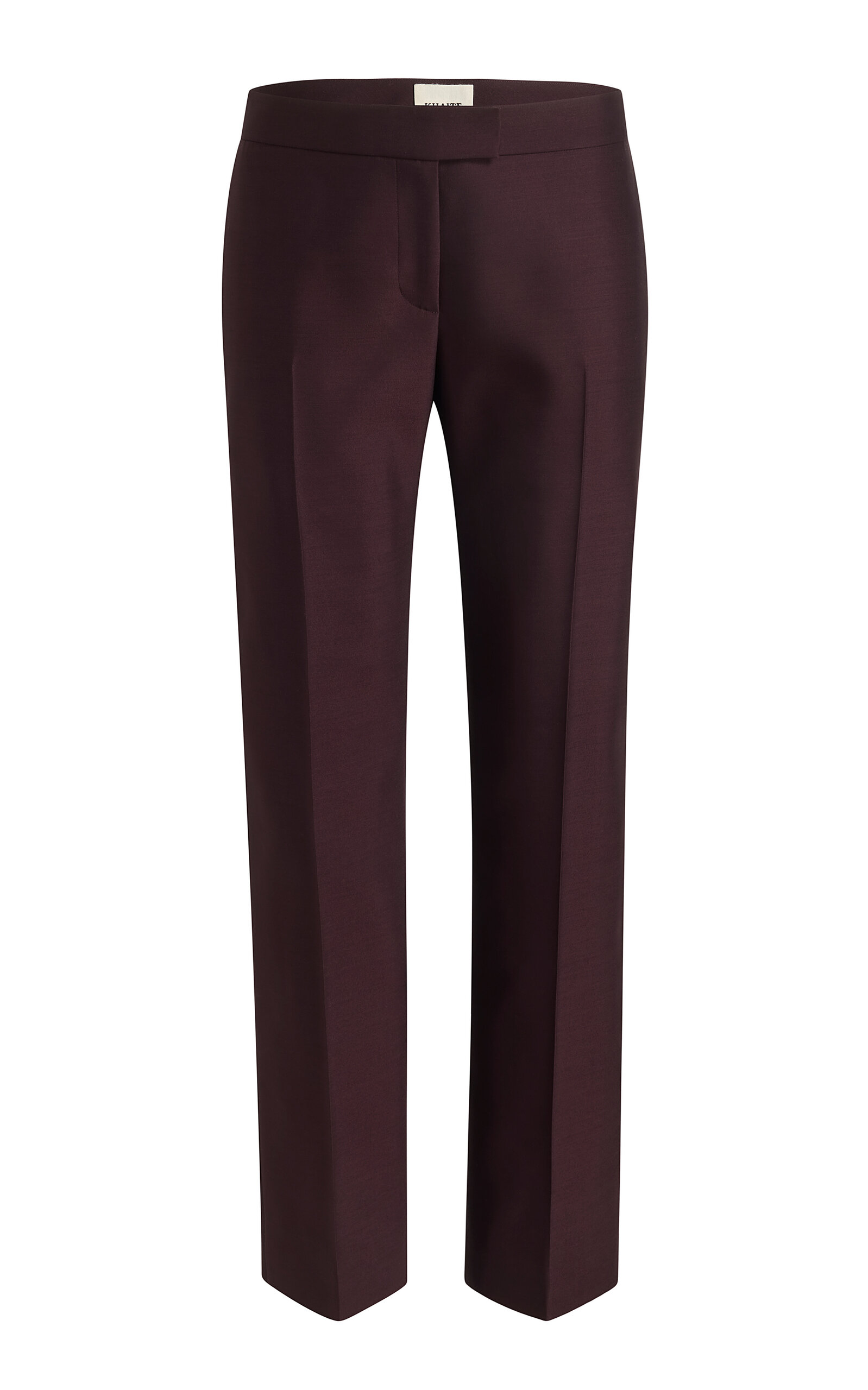 Khaite Callen Wool-Silk Faille Straight-Leg Pants