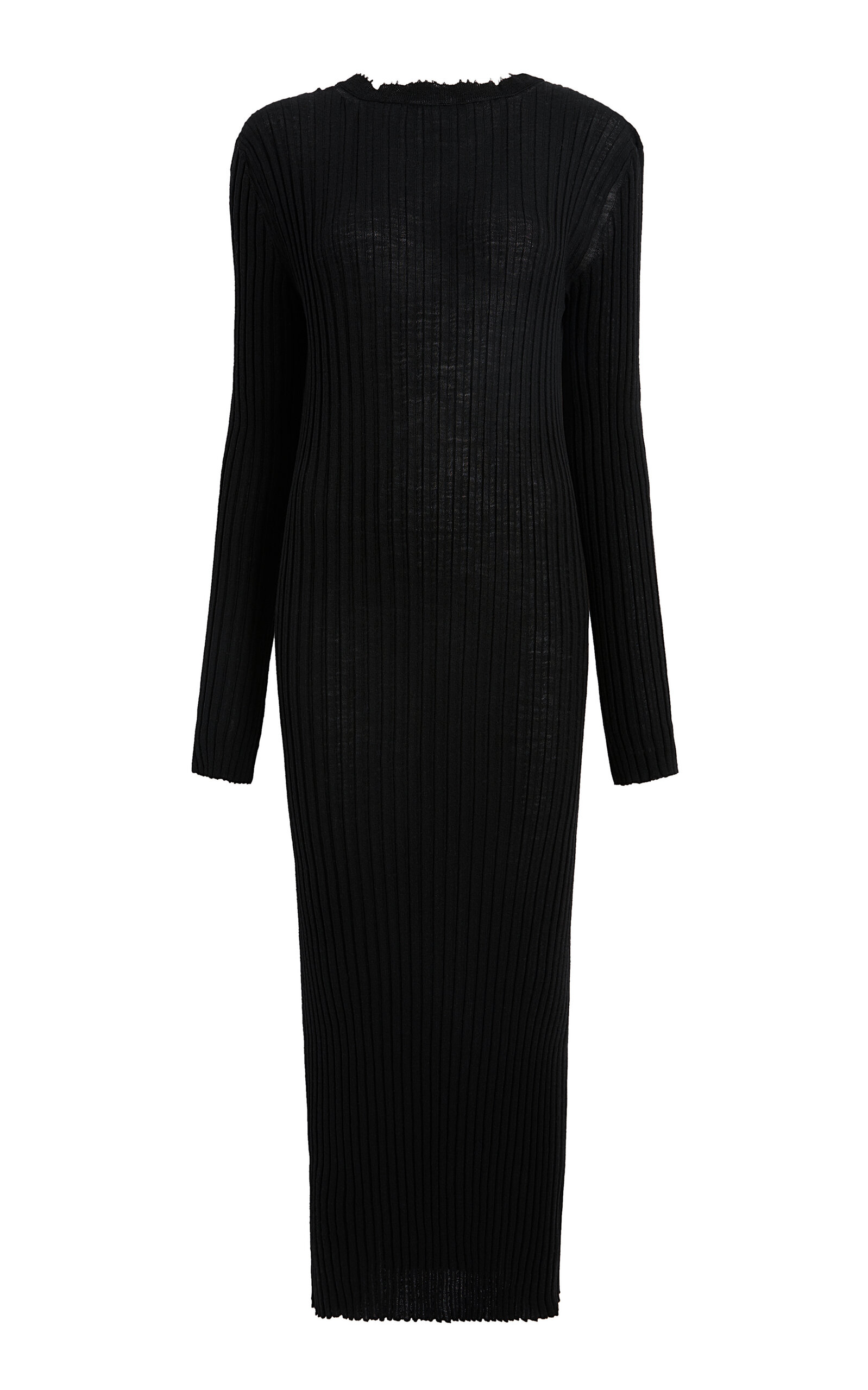 Khaite Sigrid Merino Wool Midi Dress - Black - XS