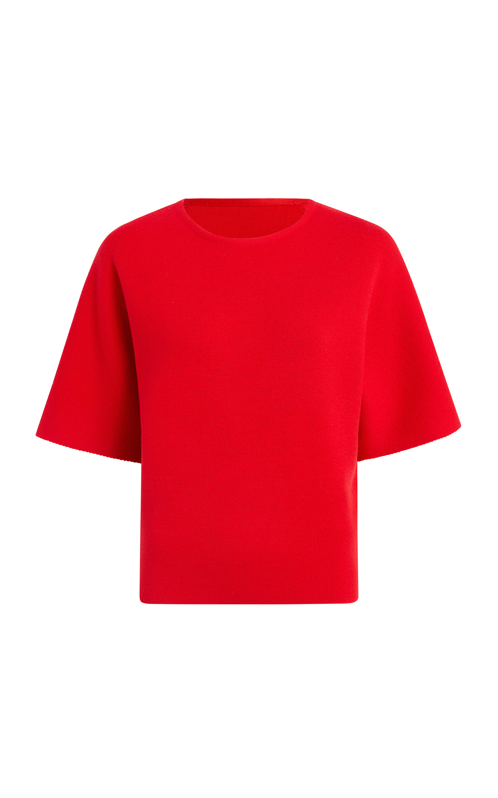 Khaite Warren Compact Merino Wool T-shirt In Red