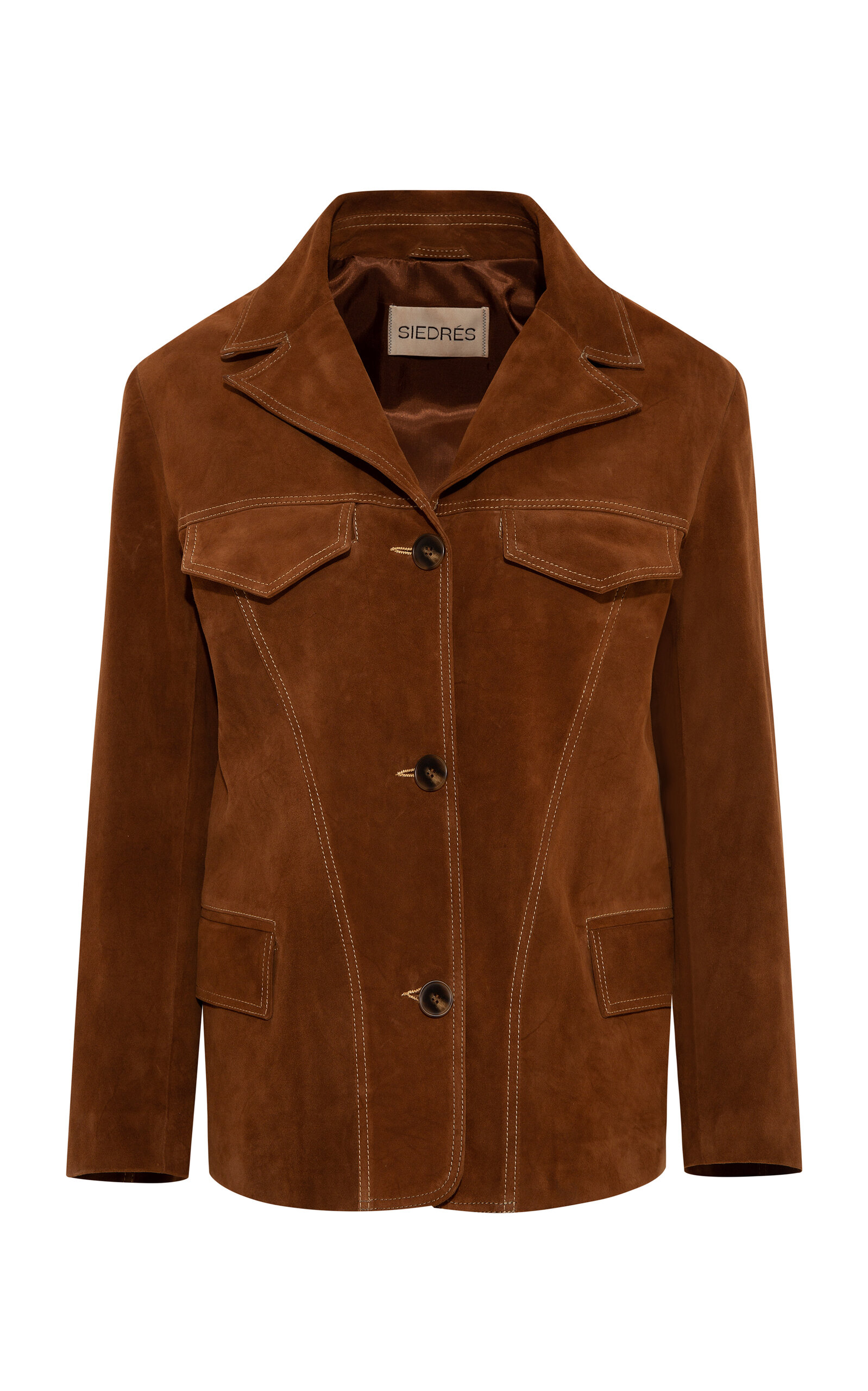 Siedres Asean Suede Blazer In Brown
