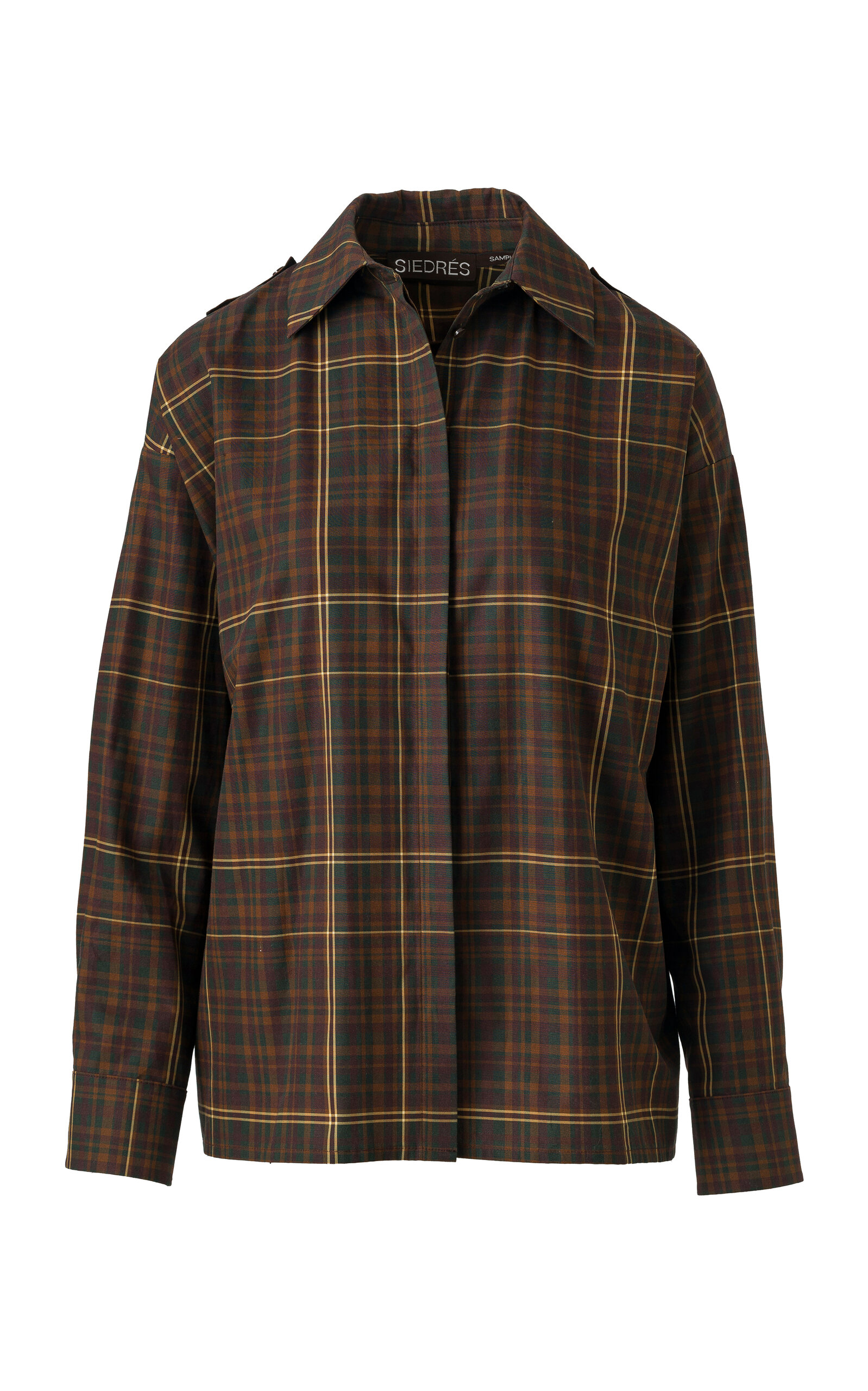 Siedres Athelia Pouch-detailed Oversized Cotton Shirt In Multi