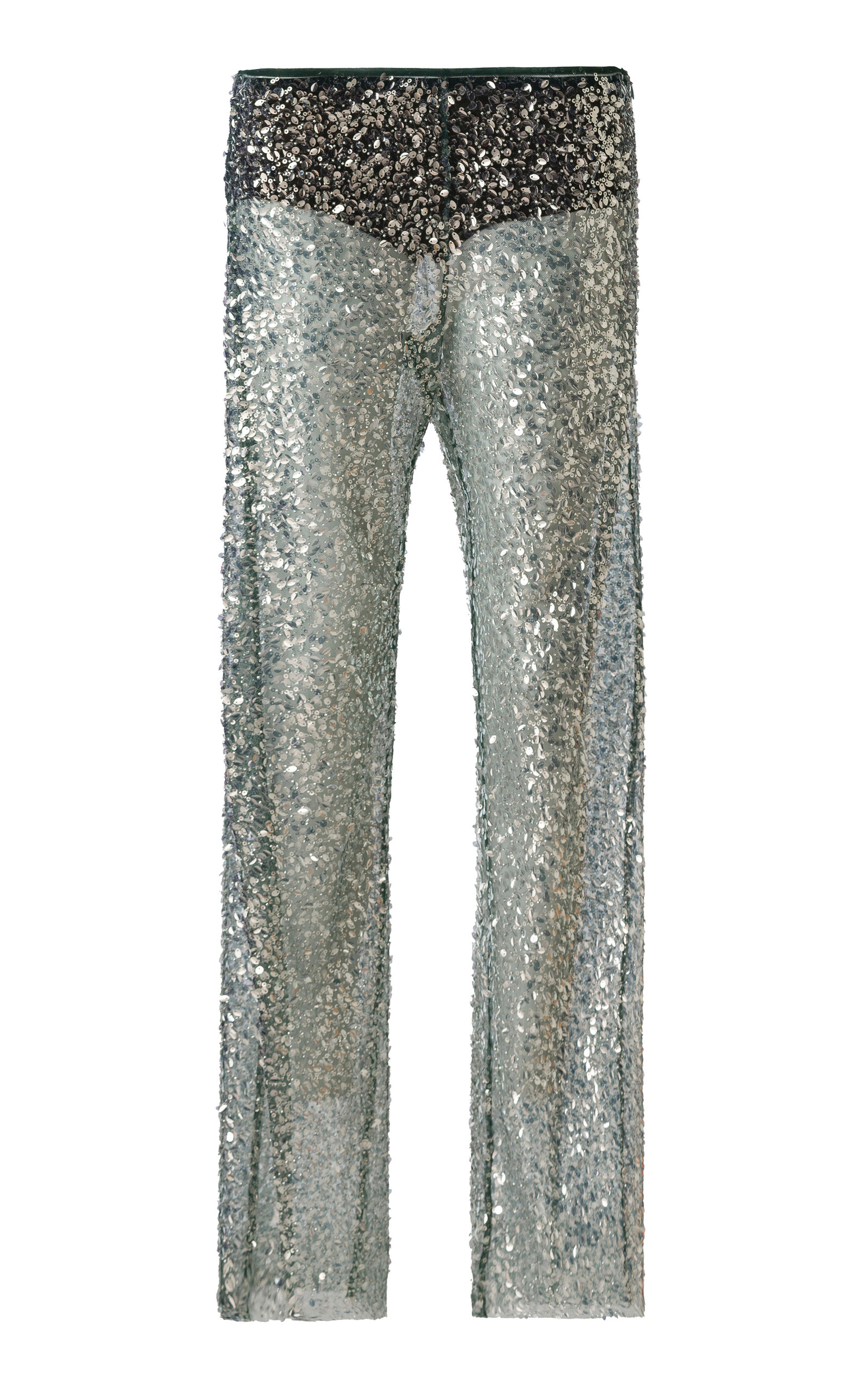 SIEDRÃS Alexium Sequined Straight-Leg Pants