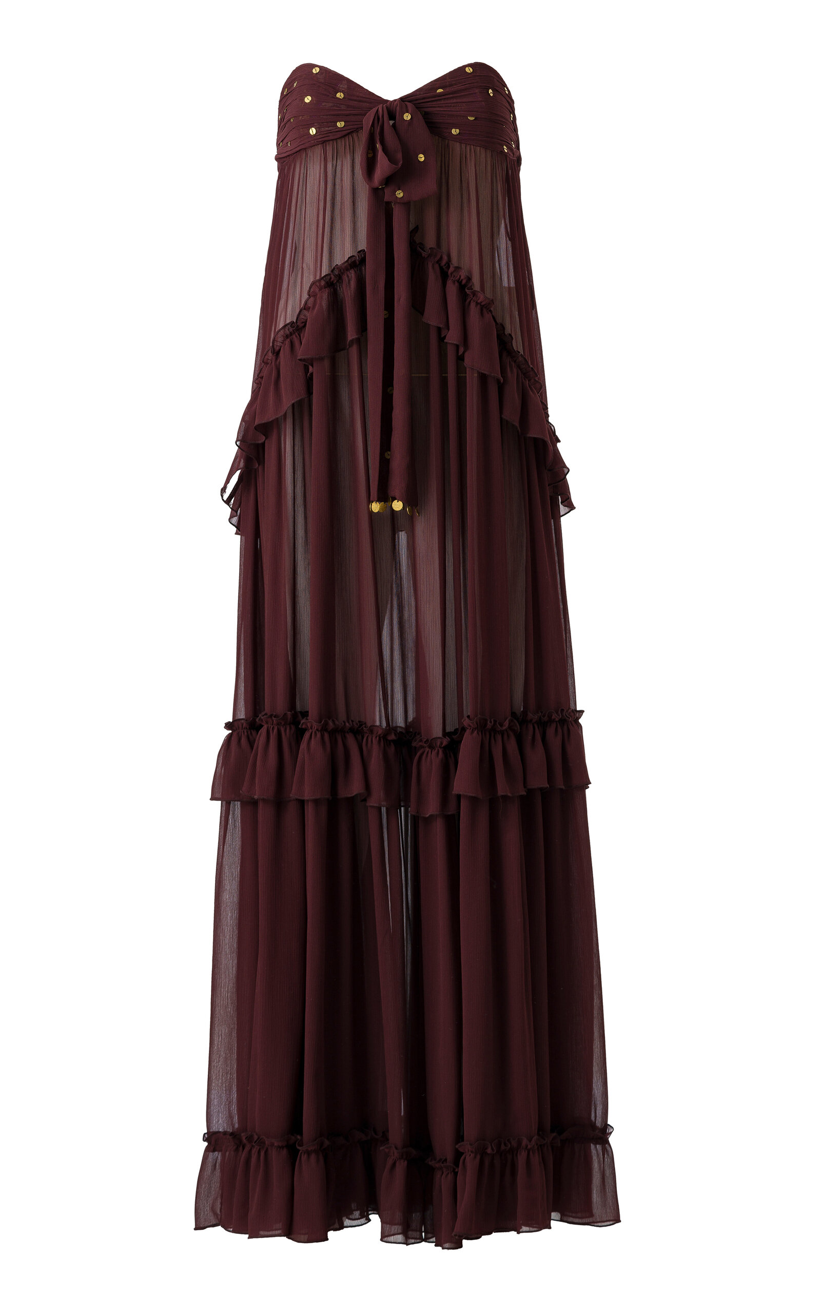 SIEDRÉS Josiane Embellished Chiffon Maxi Dress