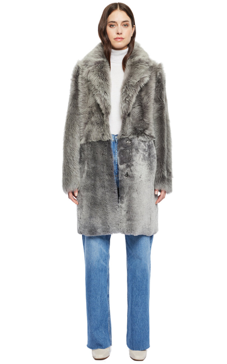 Hiso Cameo Wool-out Coat In Grey
