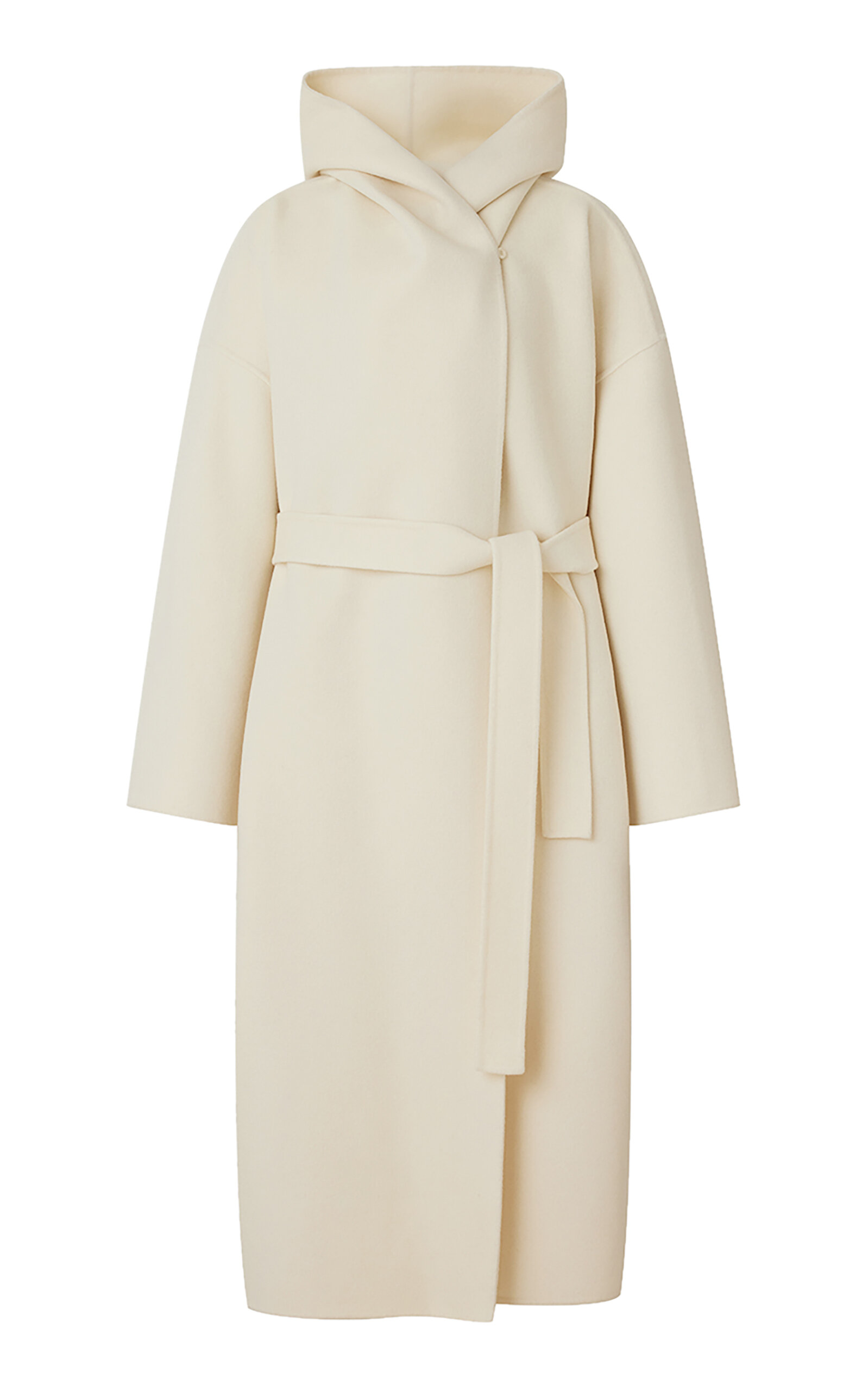 R2W Oversized Hooded Wool Coat - Ivory - OS
