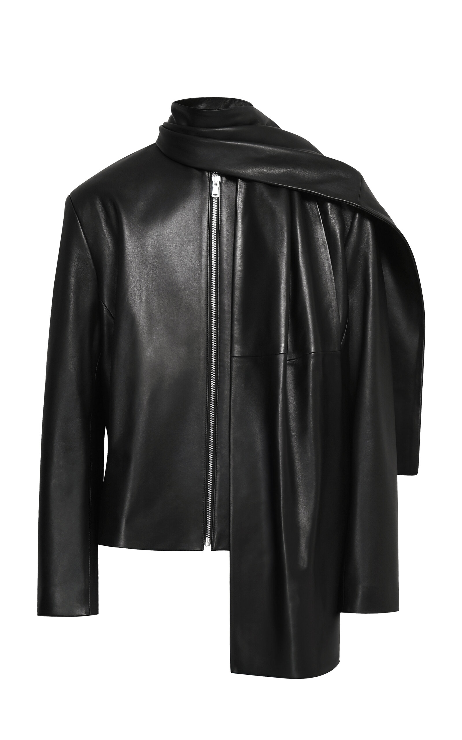 Nour Hammour Layla Shawl Collar Lambskin Jacket - Black