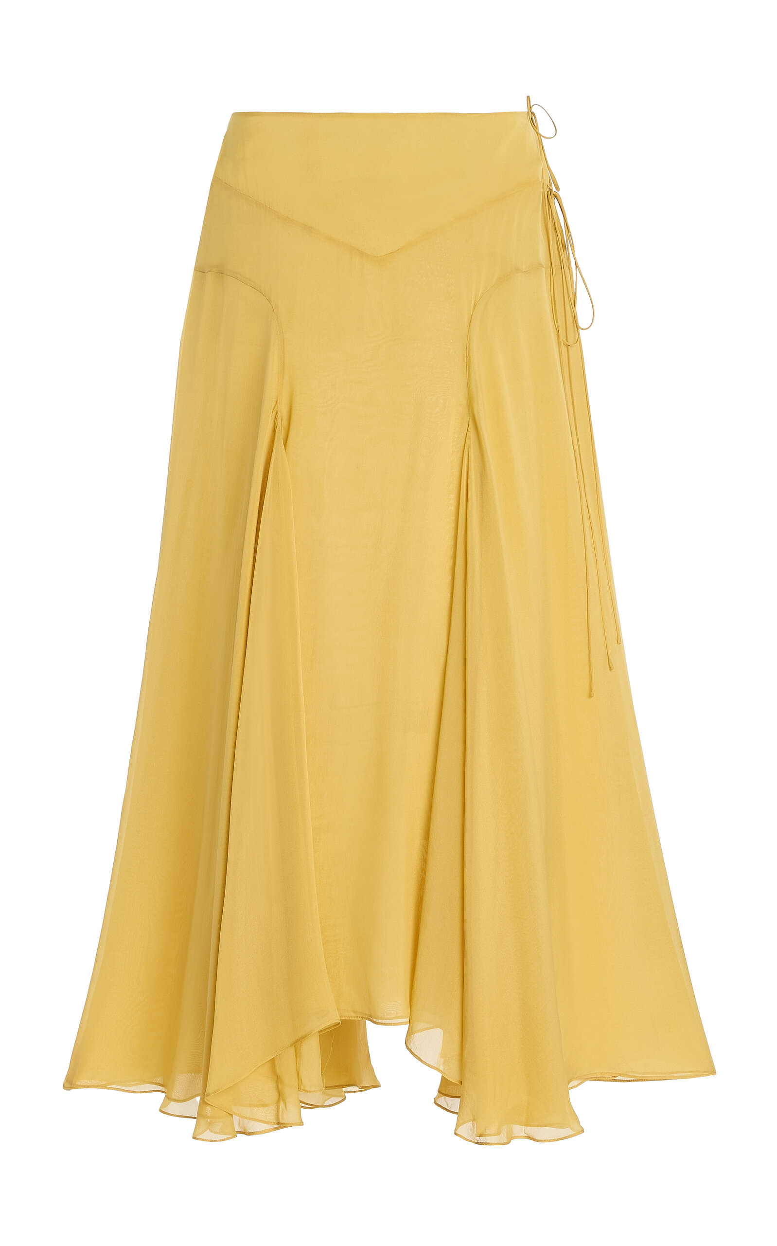 Kallmeyer Alyse Gusseted Silk Skirt In Yellow