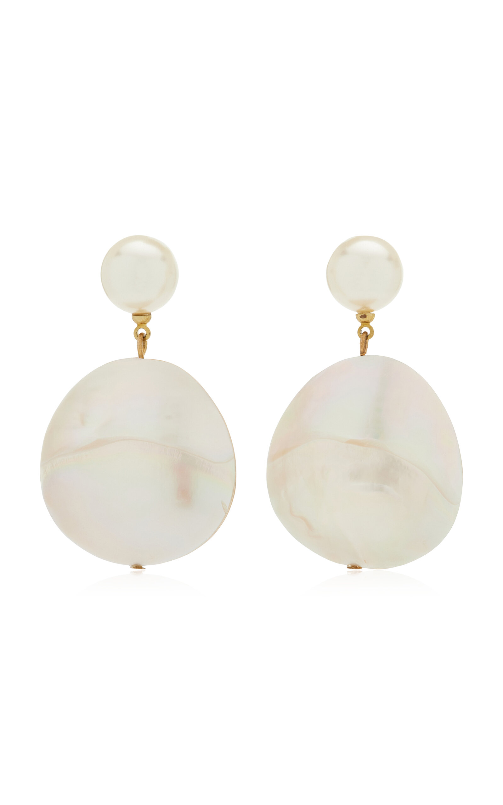 Jennifer Behr Nerine Shell; Pearl Earrings