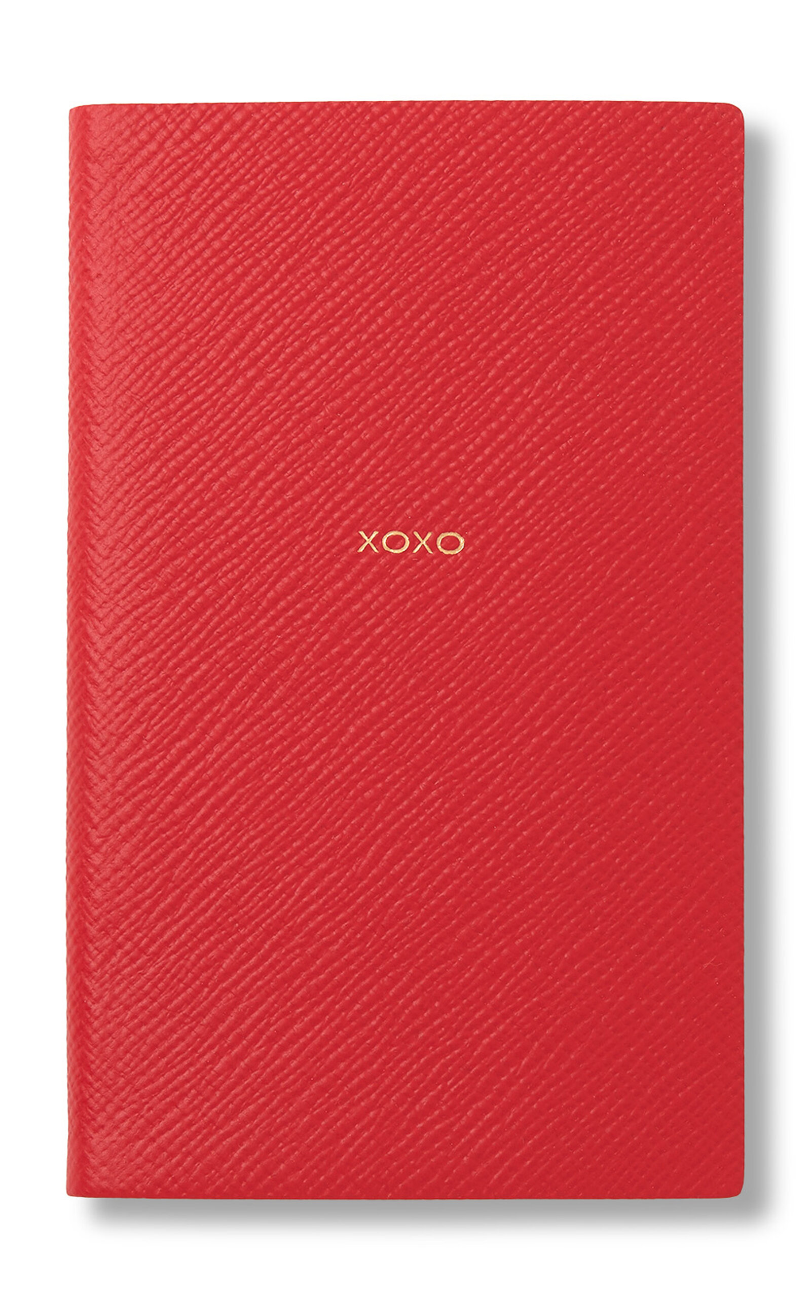 Smythson Panama XOXO Leather Notebook - Red