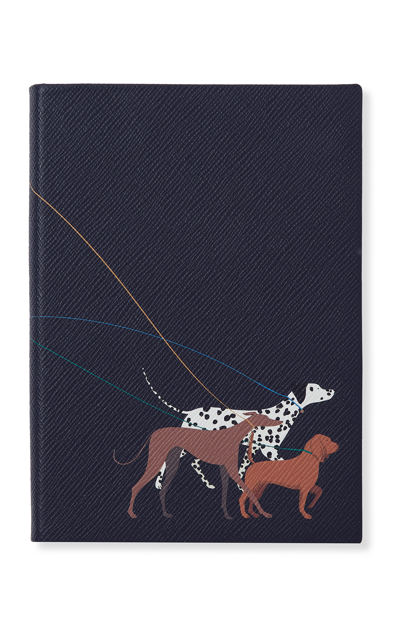 Smythson Panama Soho Dalmatian Leather Notebook - Blue