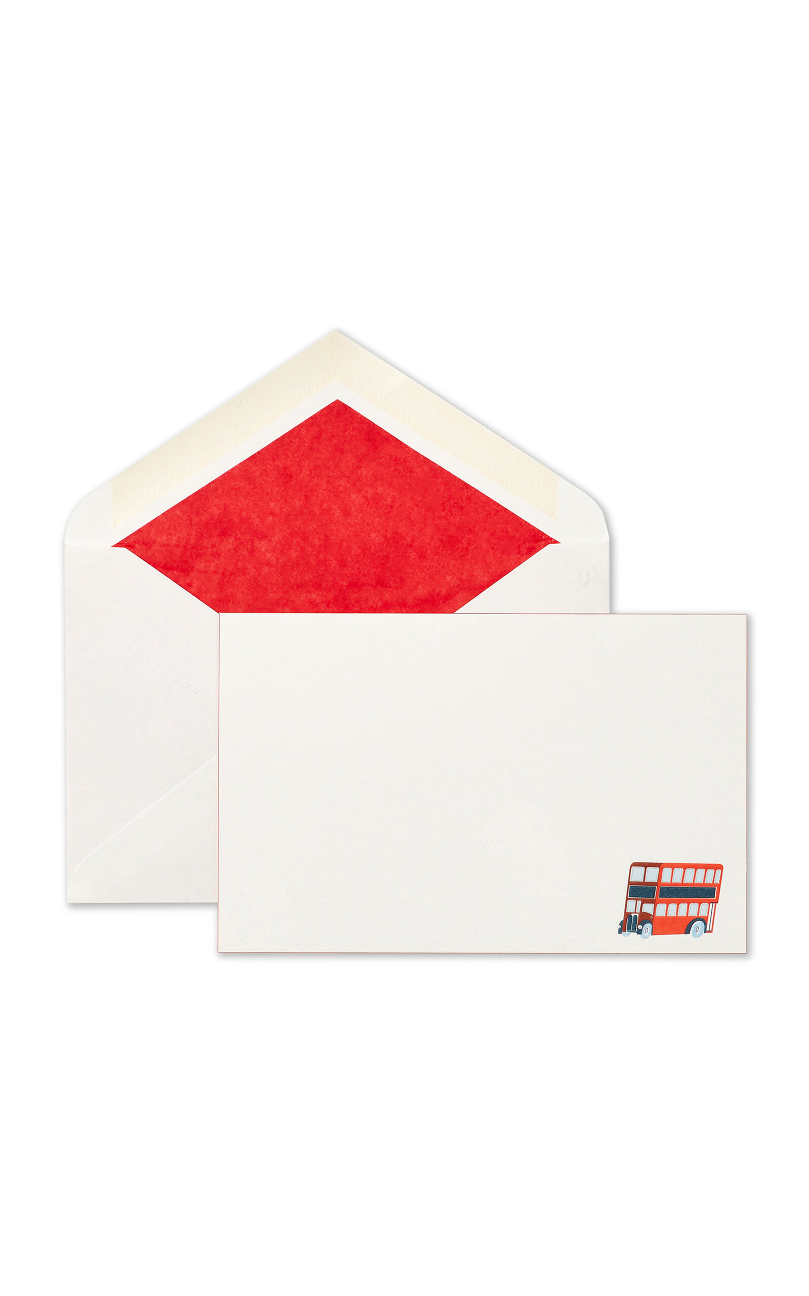 Smythson British Bus Correspondence Cards In White