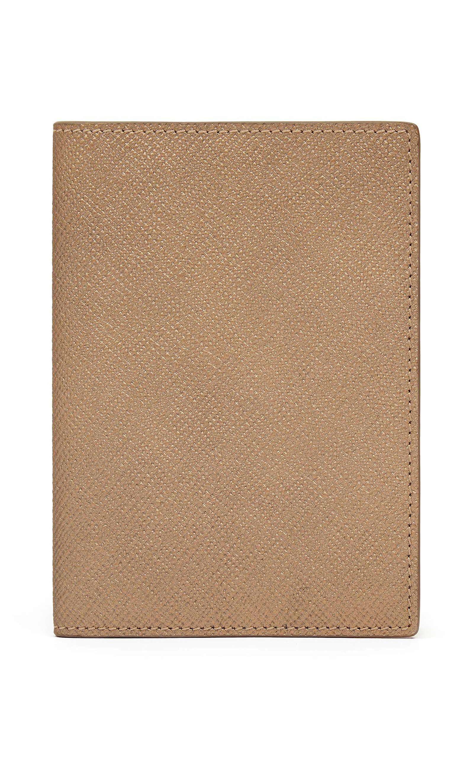 Smythson Panama Leather Passport Cover - Bronze