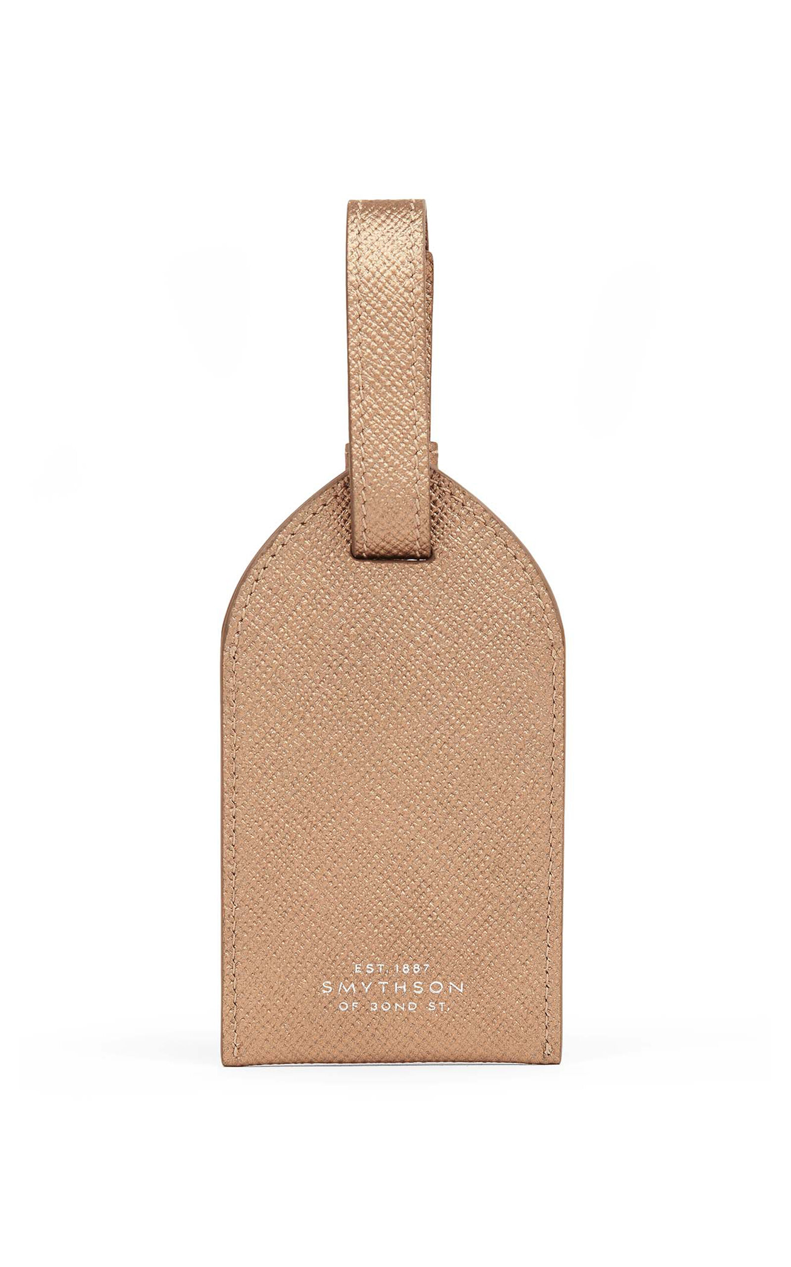 Smythson Panama Leather Luggage Tag - Bronze