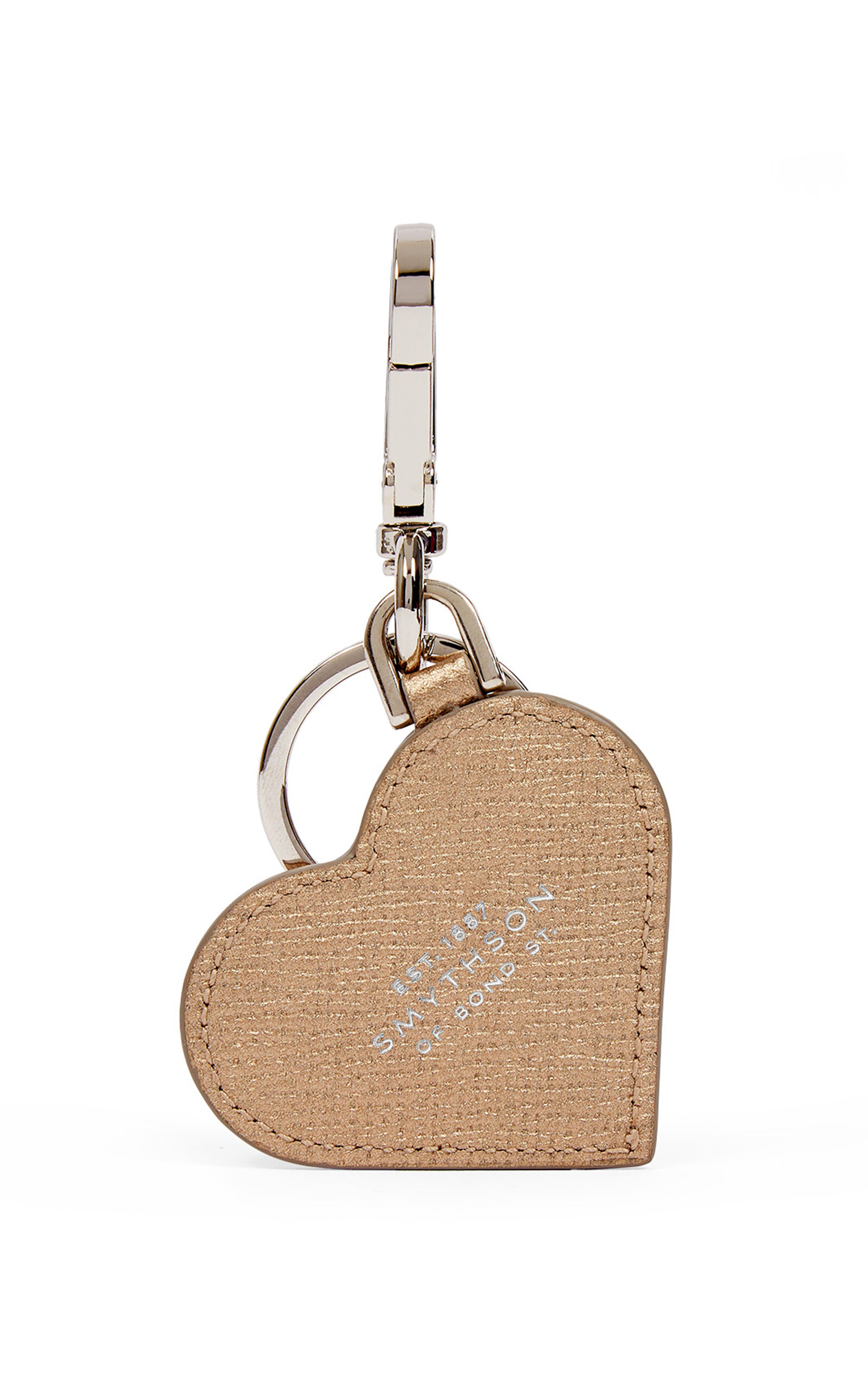 Smythson Panama Leather Heart Keyring - Bronze - Men's Accessories