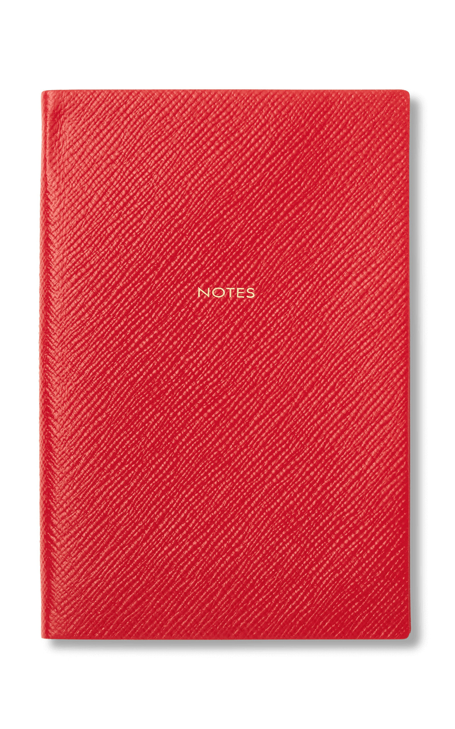 Smythson Notes Chelsea Panama Leather Notebook - Red