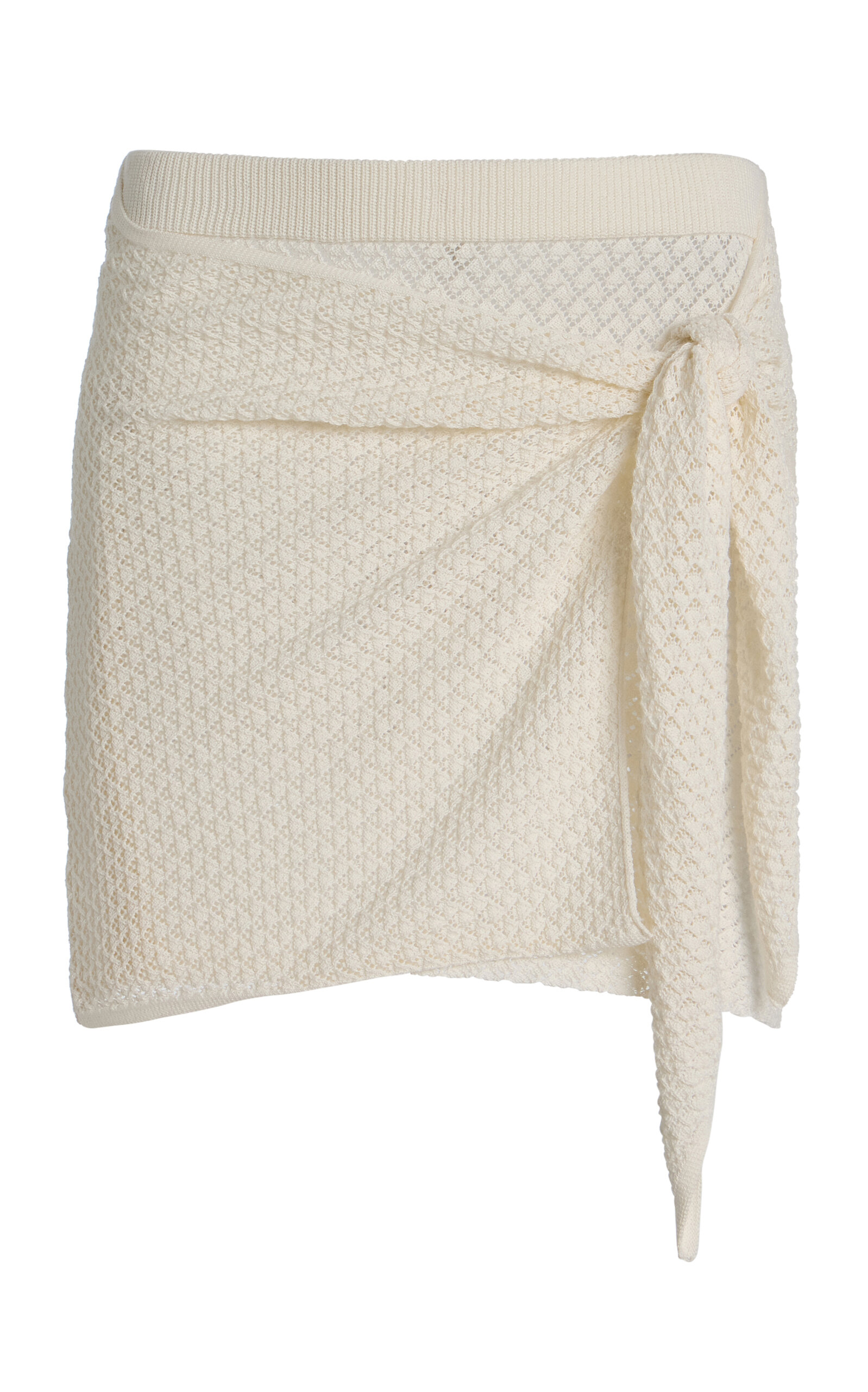 Tanzania Pointelle-Knit Organic Cotton Mini Skirt