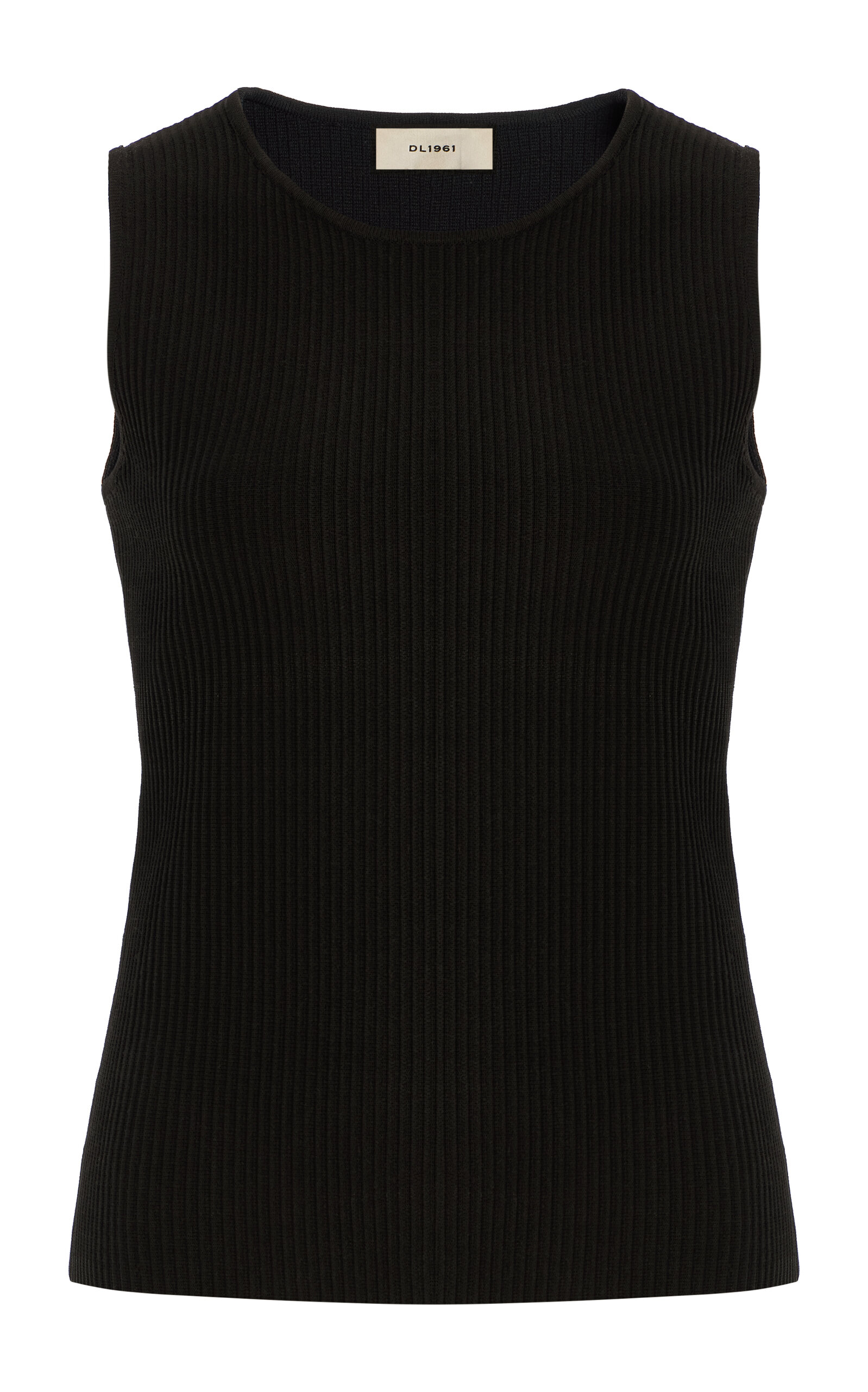 Dl1961 Instasculpt™ Rib Racer Tank Top In Black