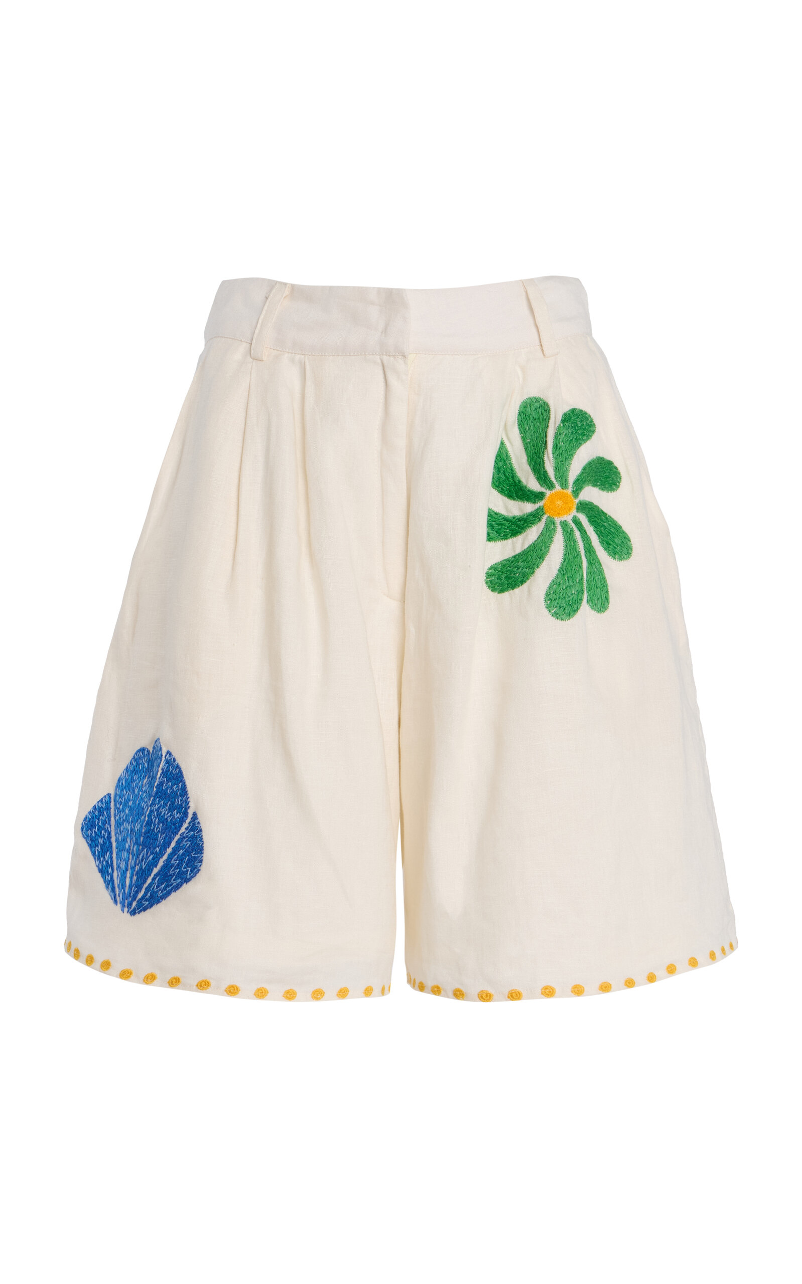 Sia Embroidered Linen Shorts