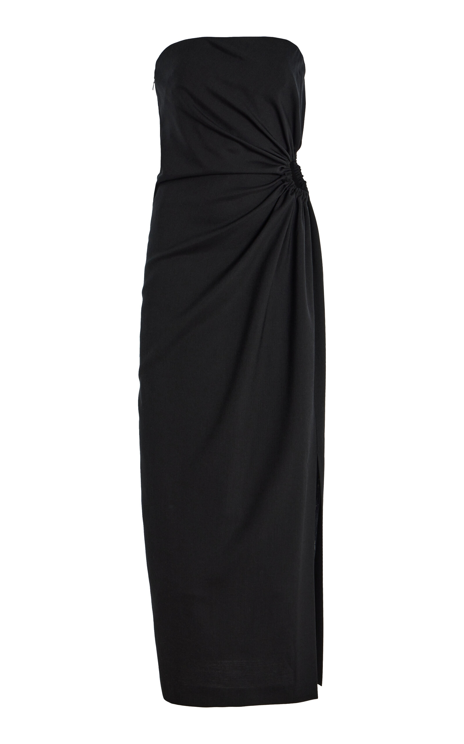 Max Mara Silva Wool-silk Dress In Black