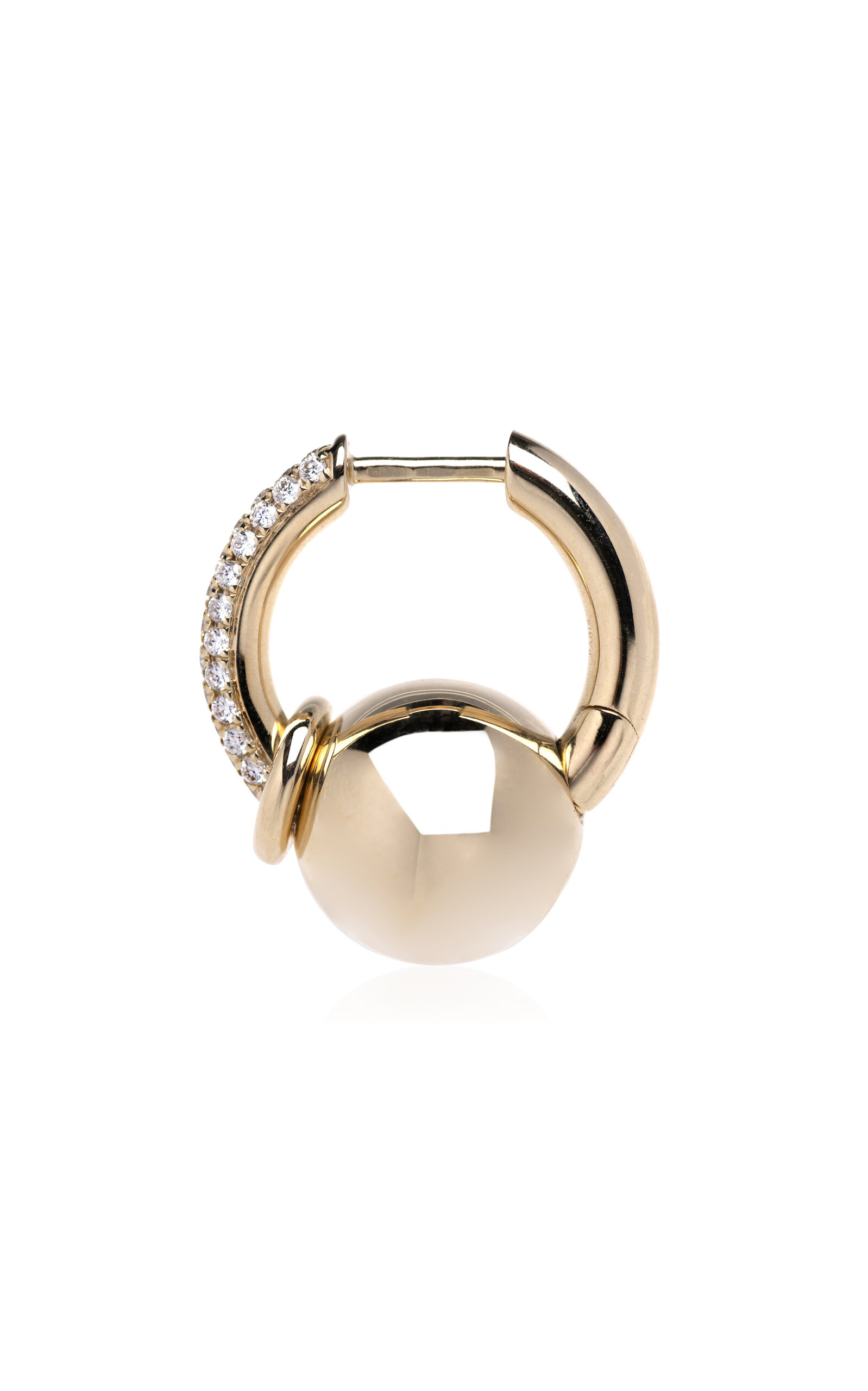 Rainbow K Piercing Large 14k Yellow Gold Diamond Single Earring In Gold