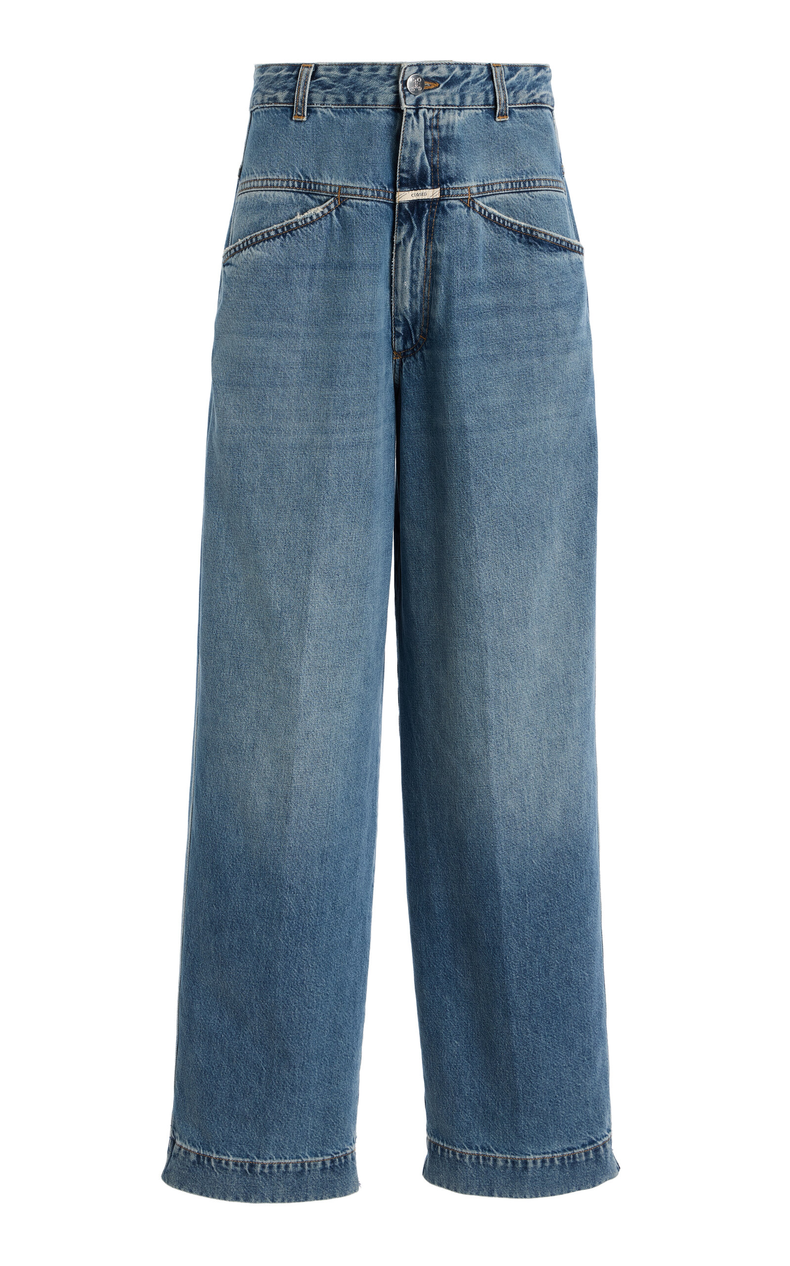 CLOSED Deni Rigid Low-Rise Wide-Leg Jeans - Medium Wash
