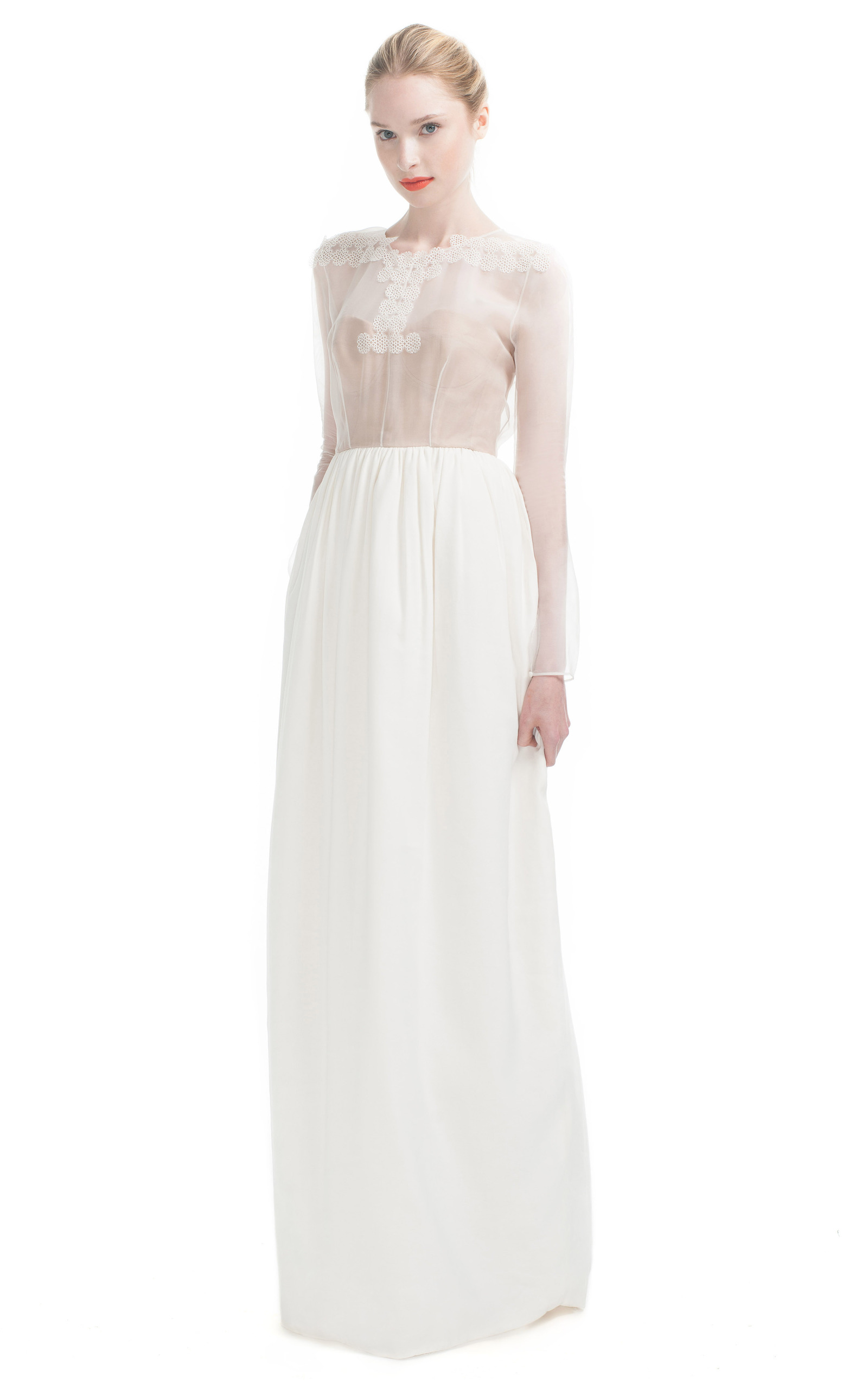 Stretch Canvas Guipure Lace Bustier Gown By Honor Moda Operandi