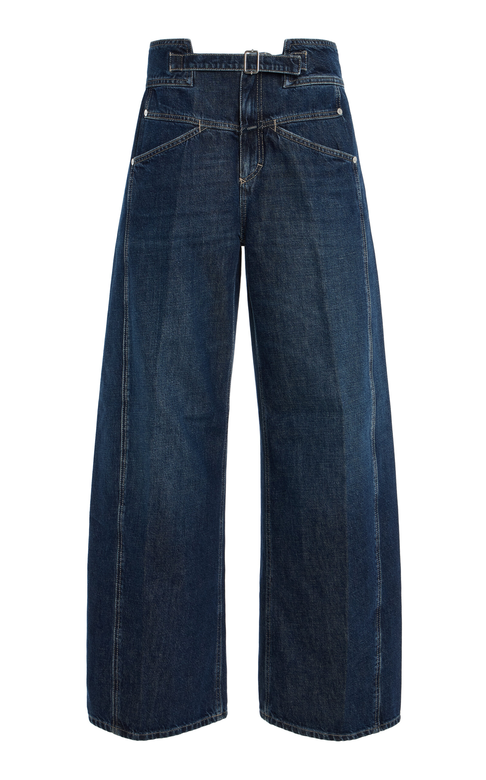Floui-X Rigid Mid-Rise Barrel-Leg Jeans
