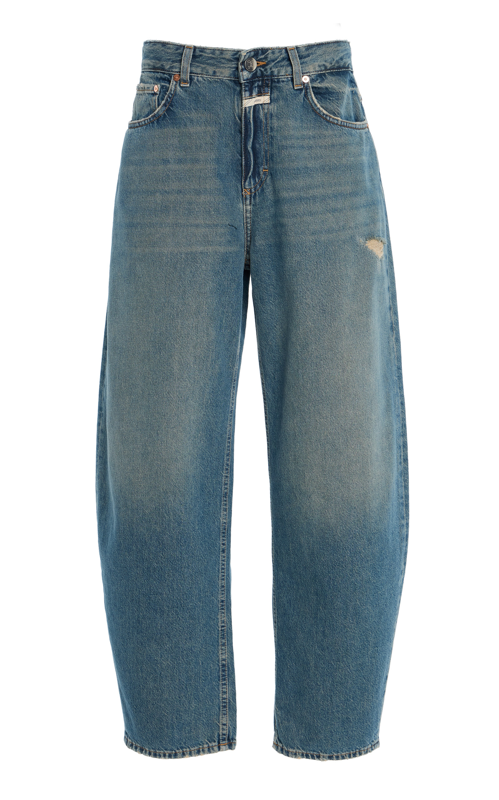 Jazzie Rigid Mid-Rise Barrel-Leg Jeans