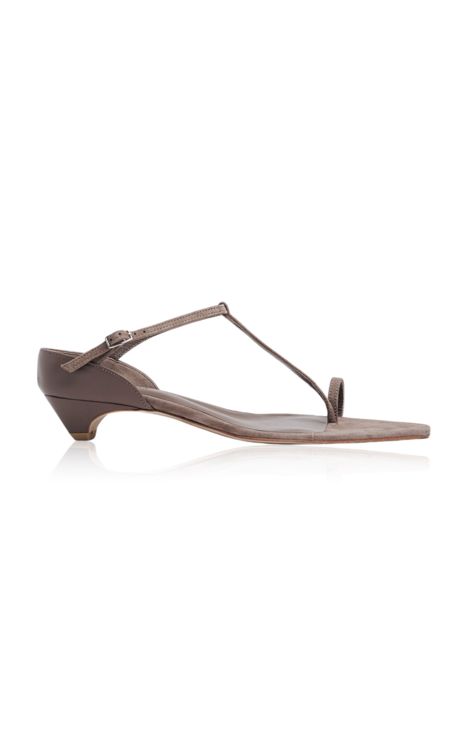 Shop Piéton Épisode Orre T-strap Leather Sandals In Brown